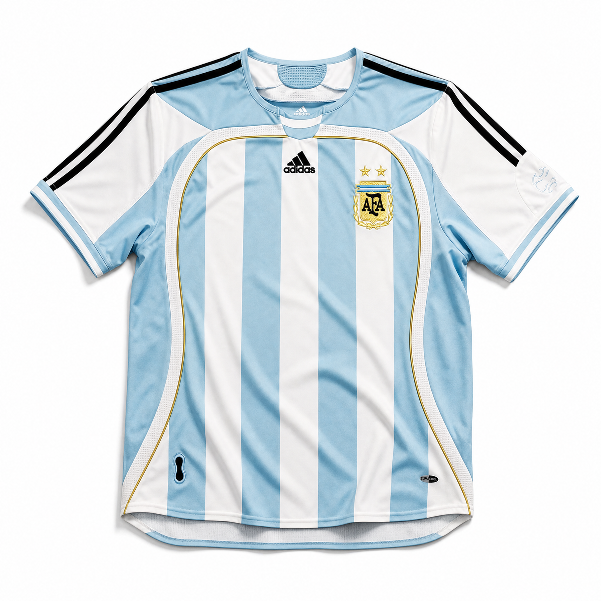 Maglia Argentina 2006 fronte con strisce bianco celesti Adidas