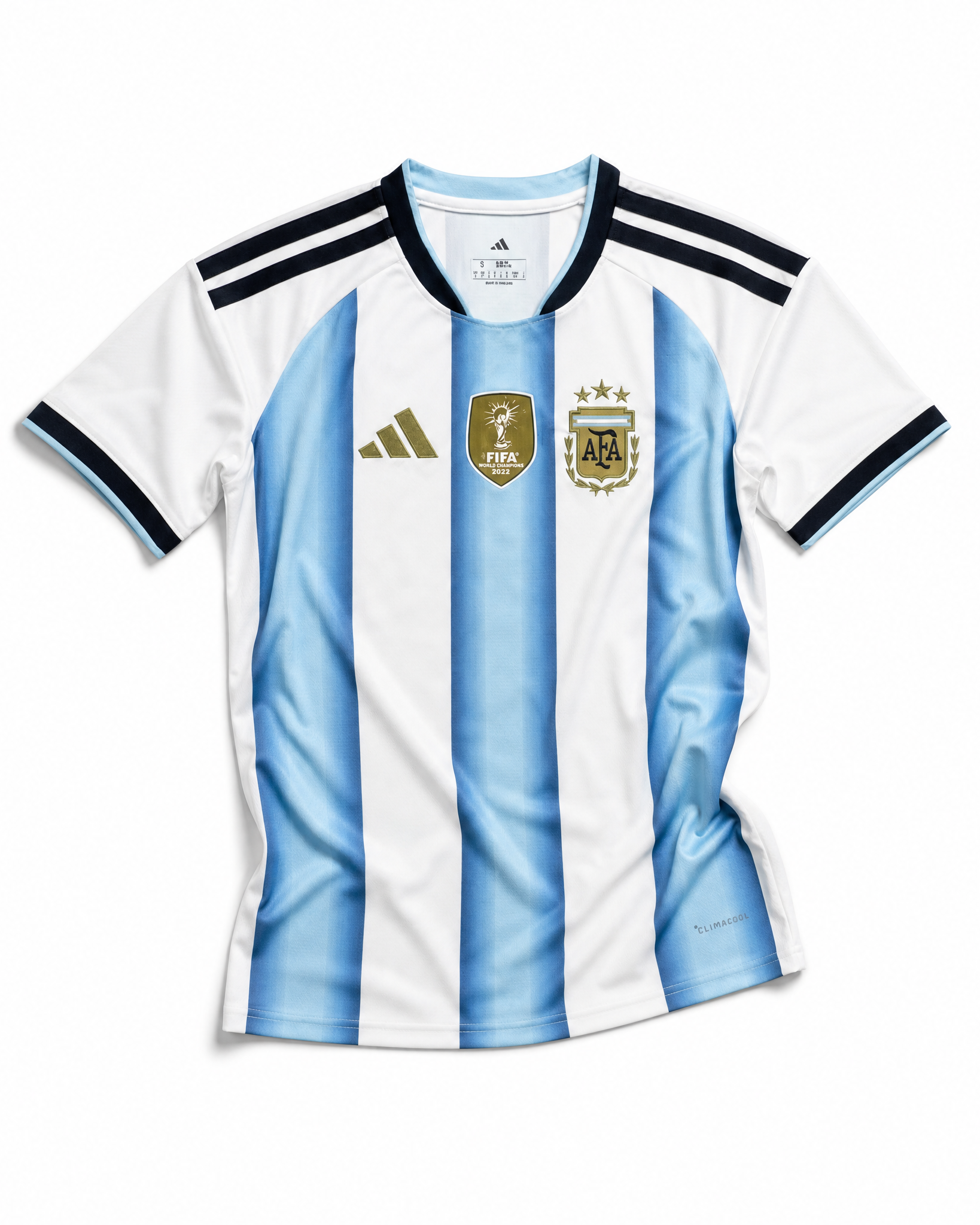 Retro della maglia bianco-celeste Argentina 2026 con il nome Messi e il numero 10 stampati in nero.