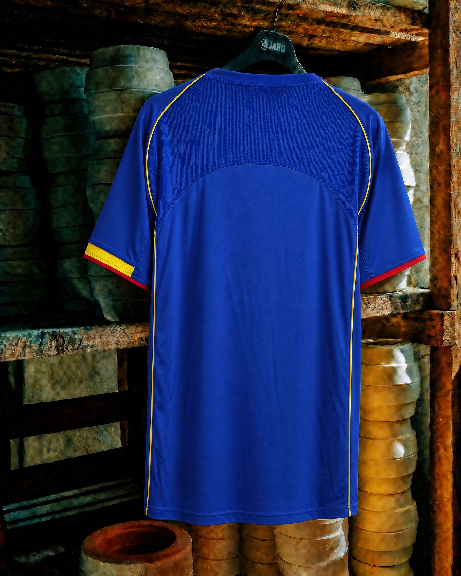 Maglia storica Arsenal away 2004/05 appesa dettaglio design originale