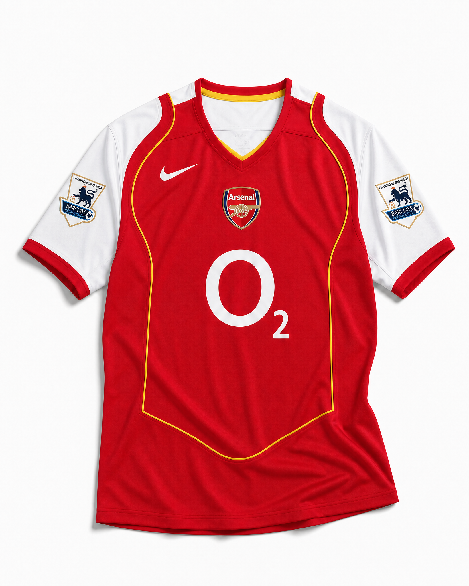 Maglia Arsenal home 2004 vintage vista frontale colore rosso