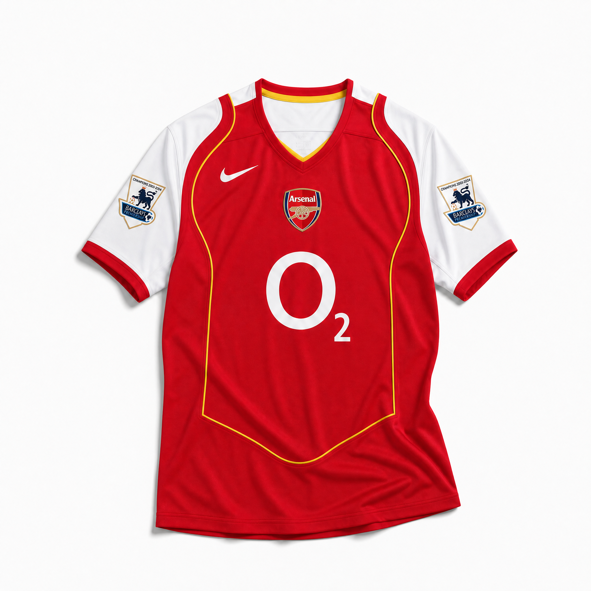 Maglia Arsenal home 2004 vintage vista frontale colore rosso