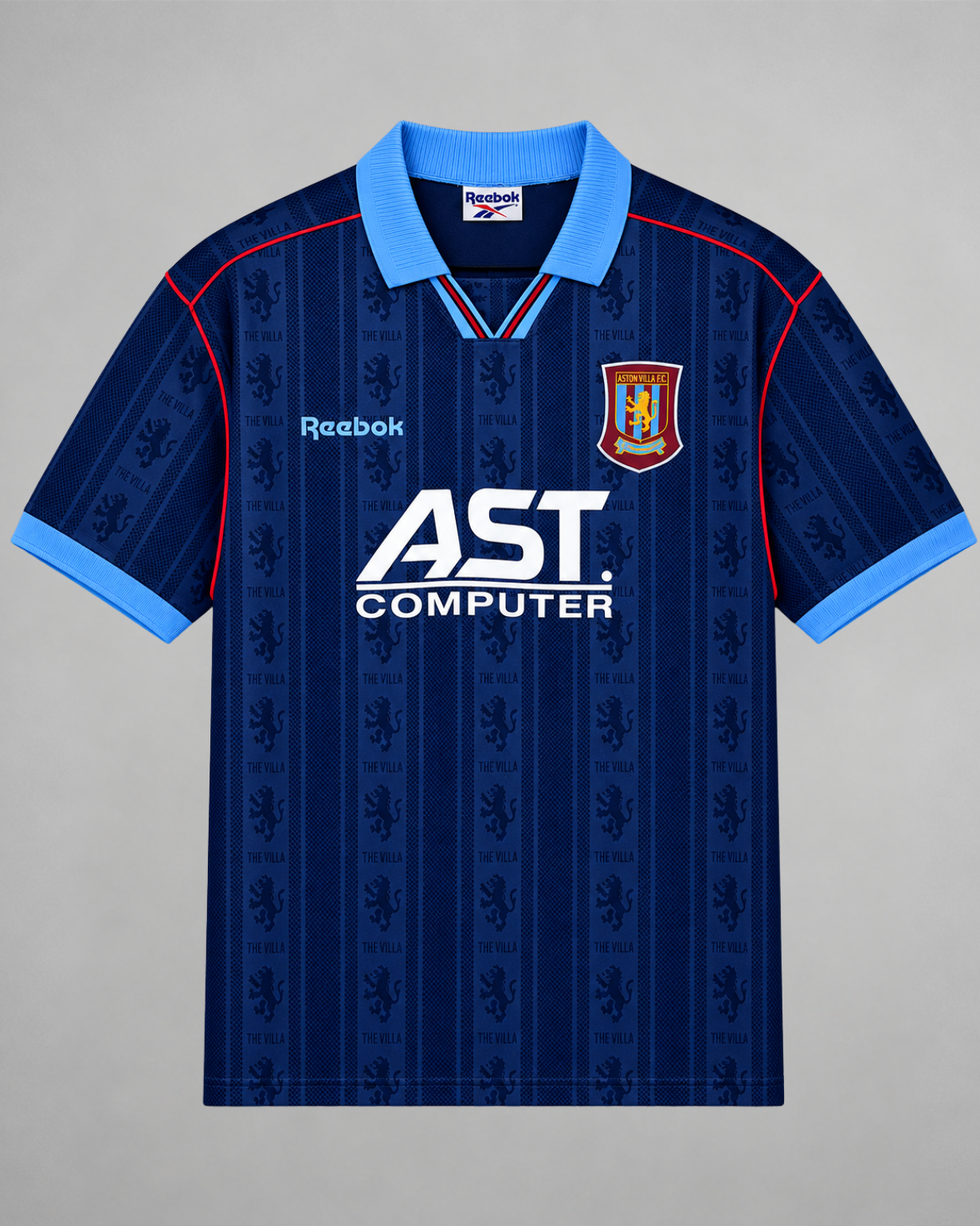 Aston Villa maglia away 1995/96 blu scuro con dettagli azzurri