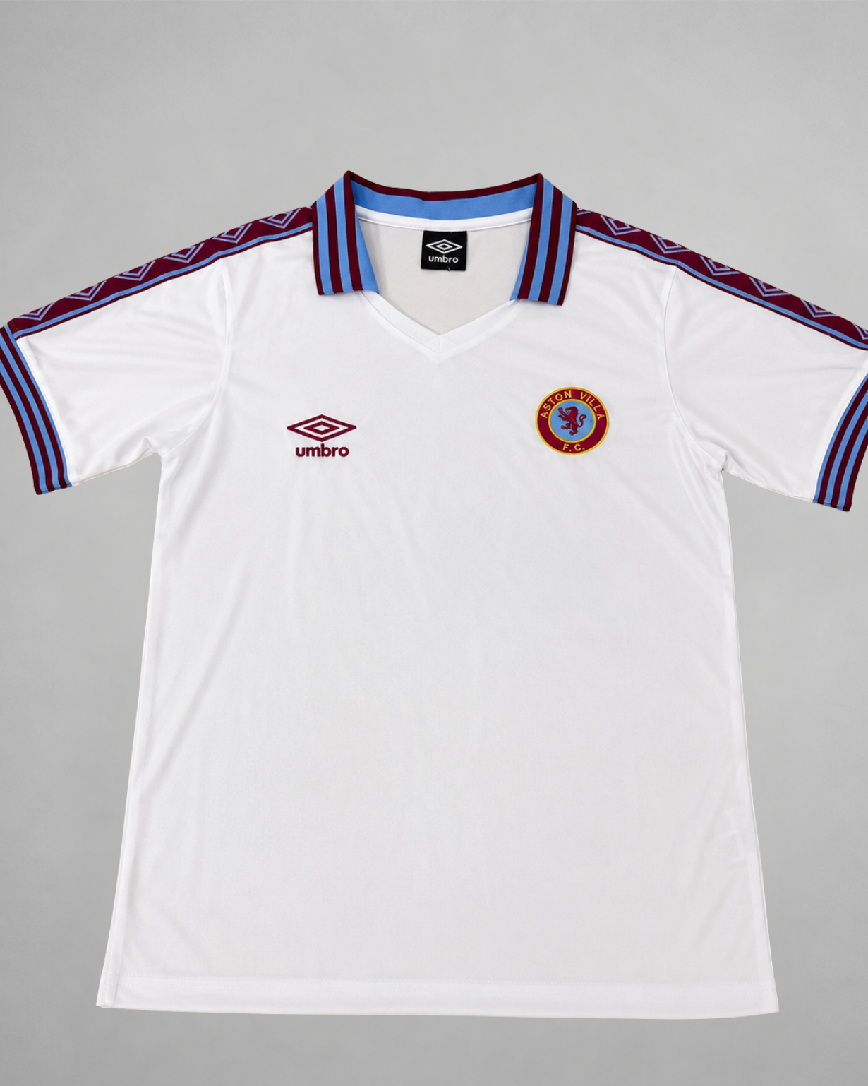 Aston Villa maglia away 1980/81 bianca vista frontale completa