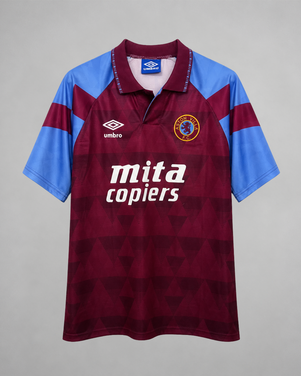Aston Villa maglia home 1990/91 bordeaux con maniche azzurre