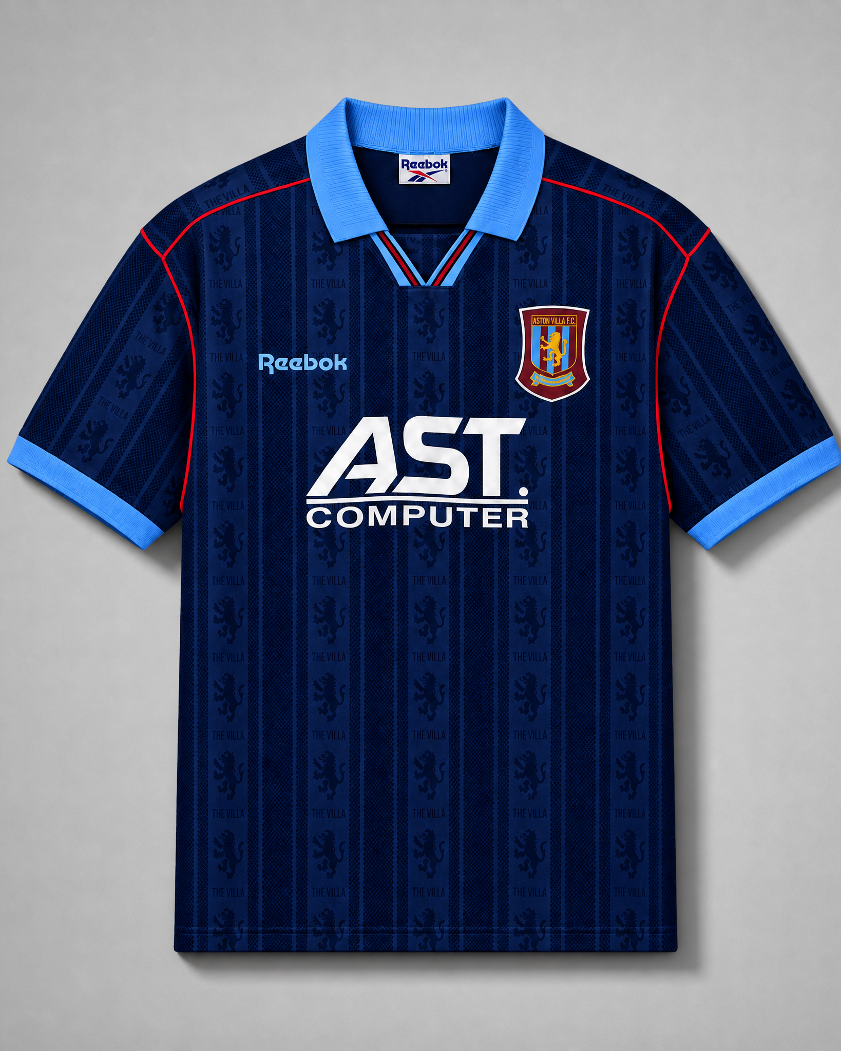 Aston Villa maglia away 1995/96 blu scuro con dettagli azzurri