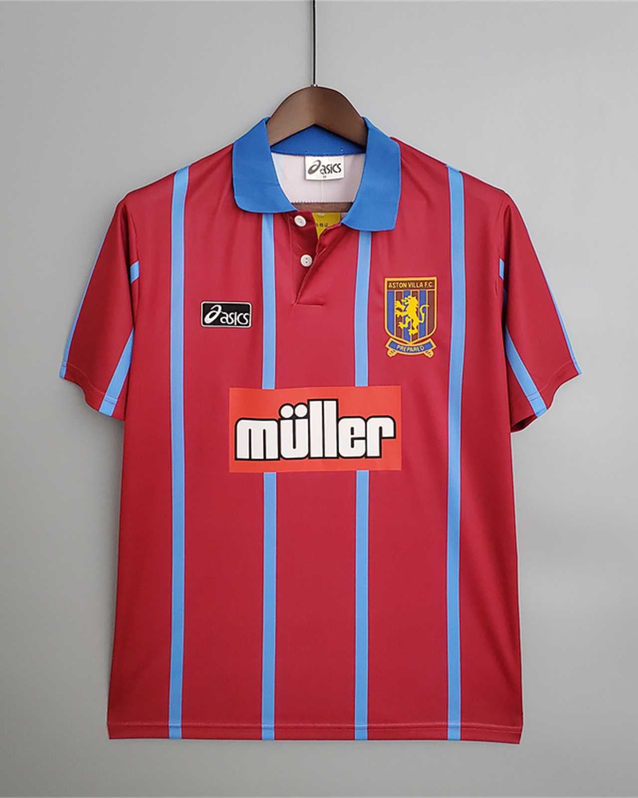 Aston Villa maglia home 1993/95 granata vista frontale completa