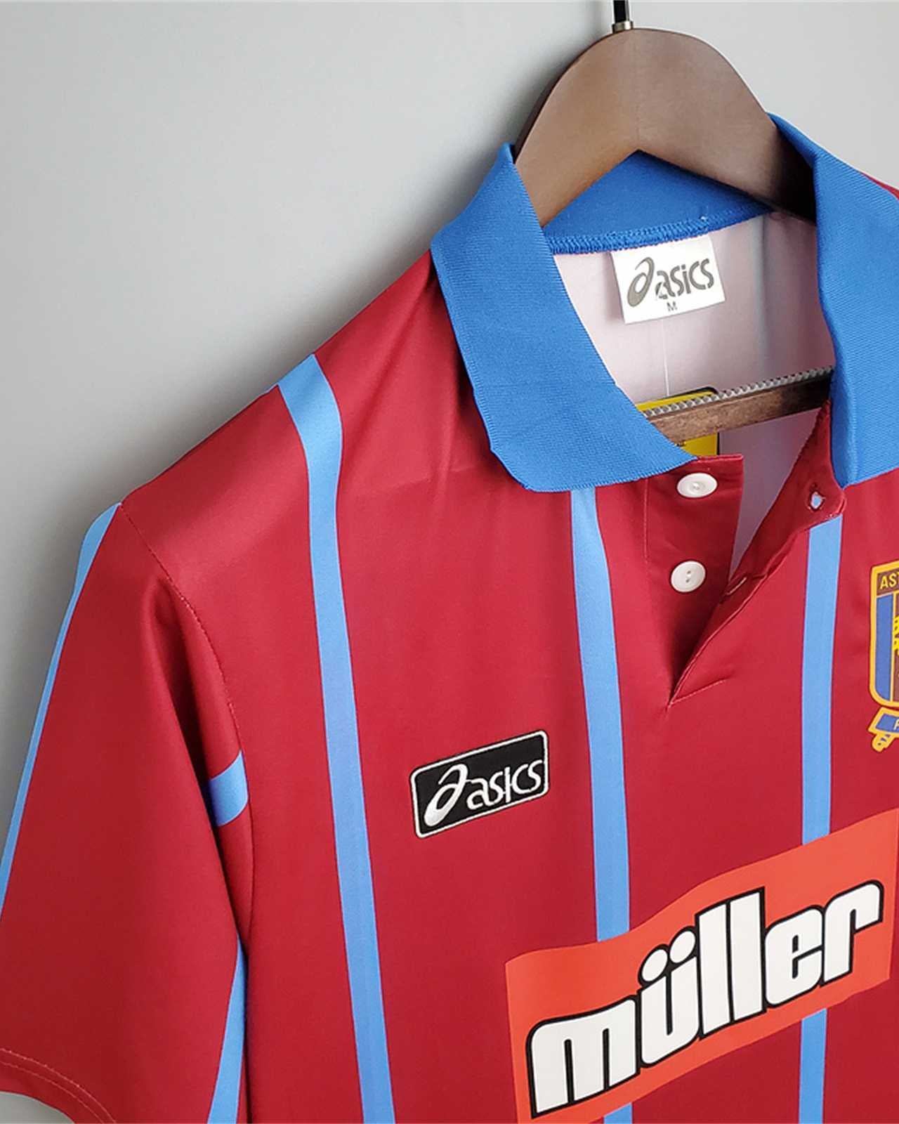 Aston Villa football shirt home 1993/95 con colletto azzurro retrò