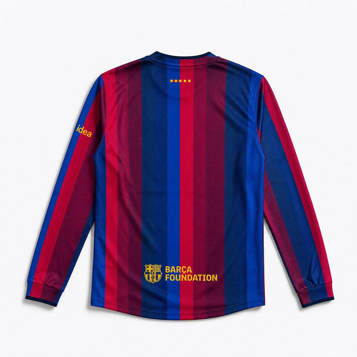 Maglia Barcellona 2026/27 home manica lunga vista posteriore dettaglio tessuto