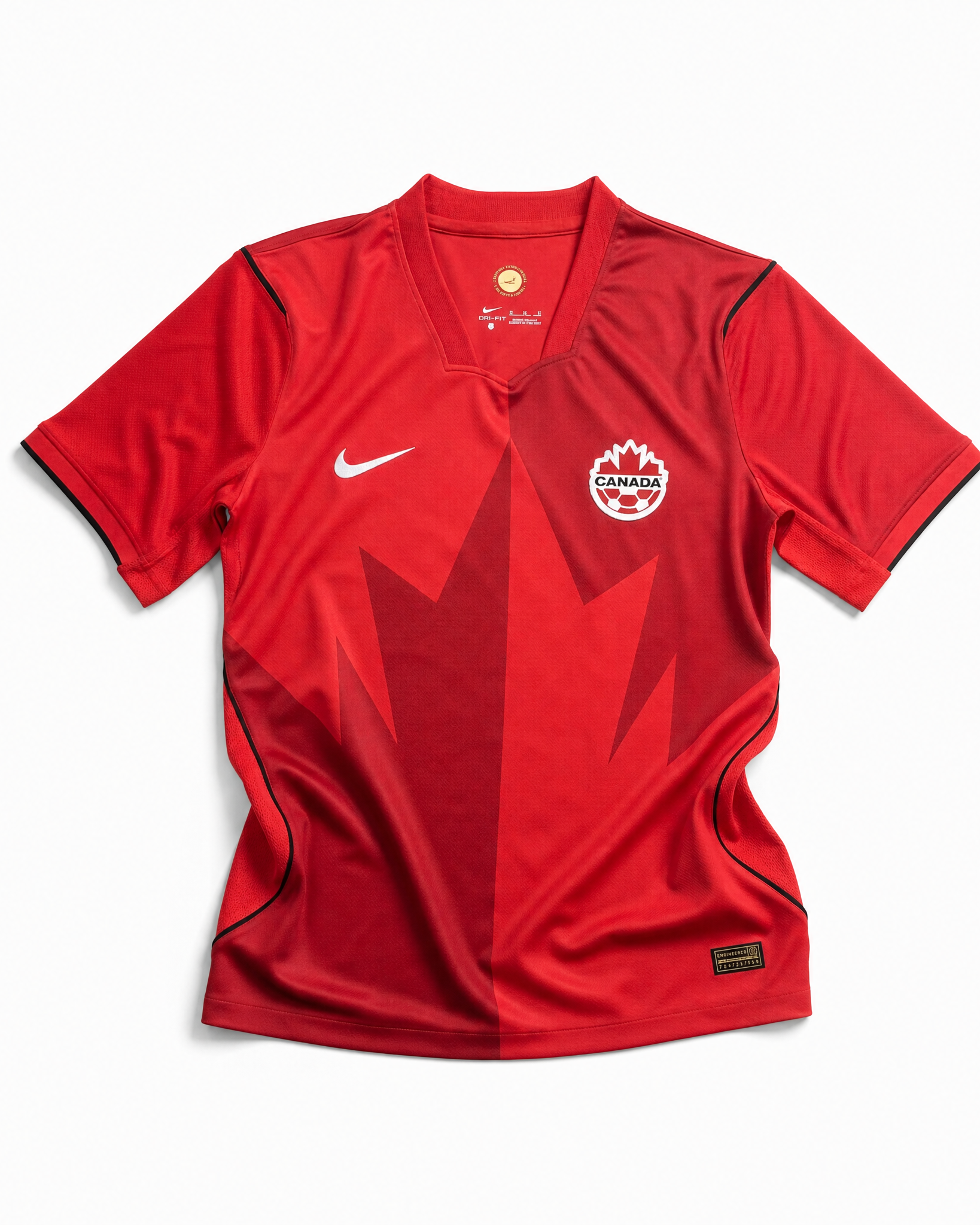 Canada Maglia Home 2026 World Cup vista frontale con design rosso e dettagli grafici ispirati al Canada
