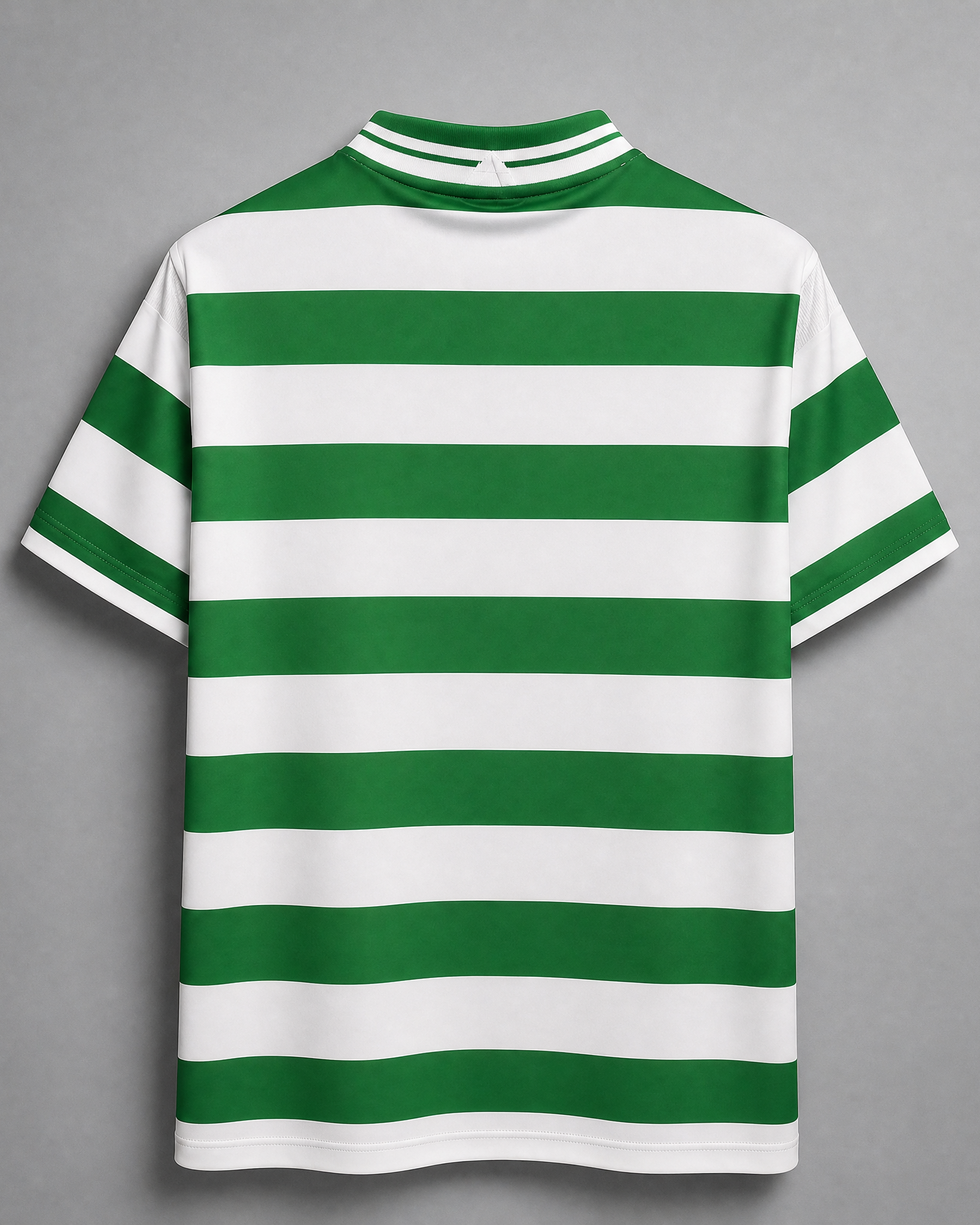 Dettaglio bande verdi maglia Celtic rétro