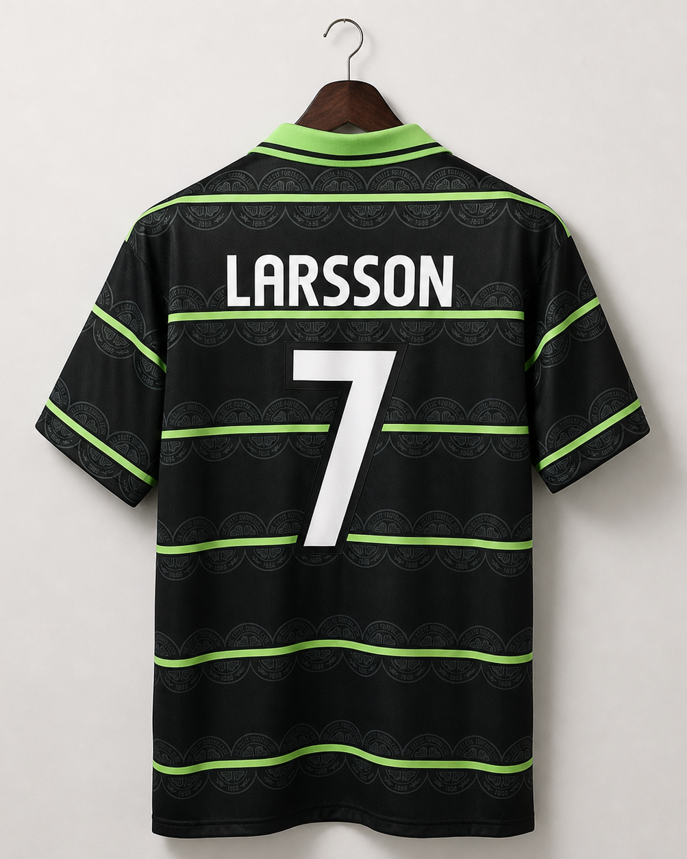 Retro Celtics jersey away 1998 con nome Larsson e numero 7