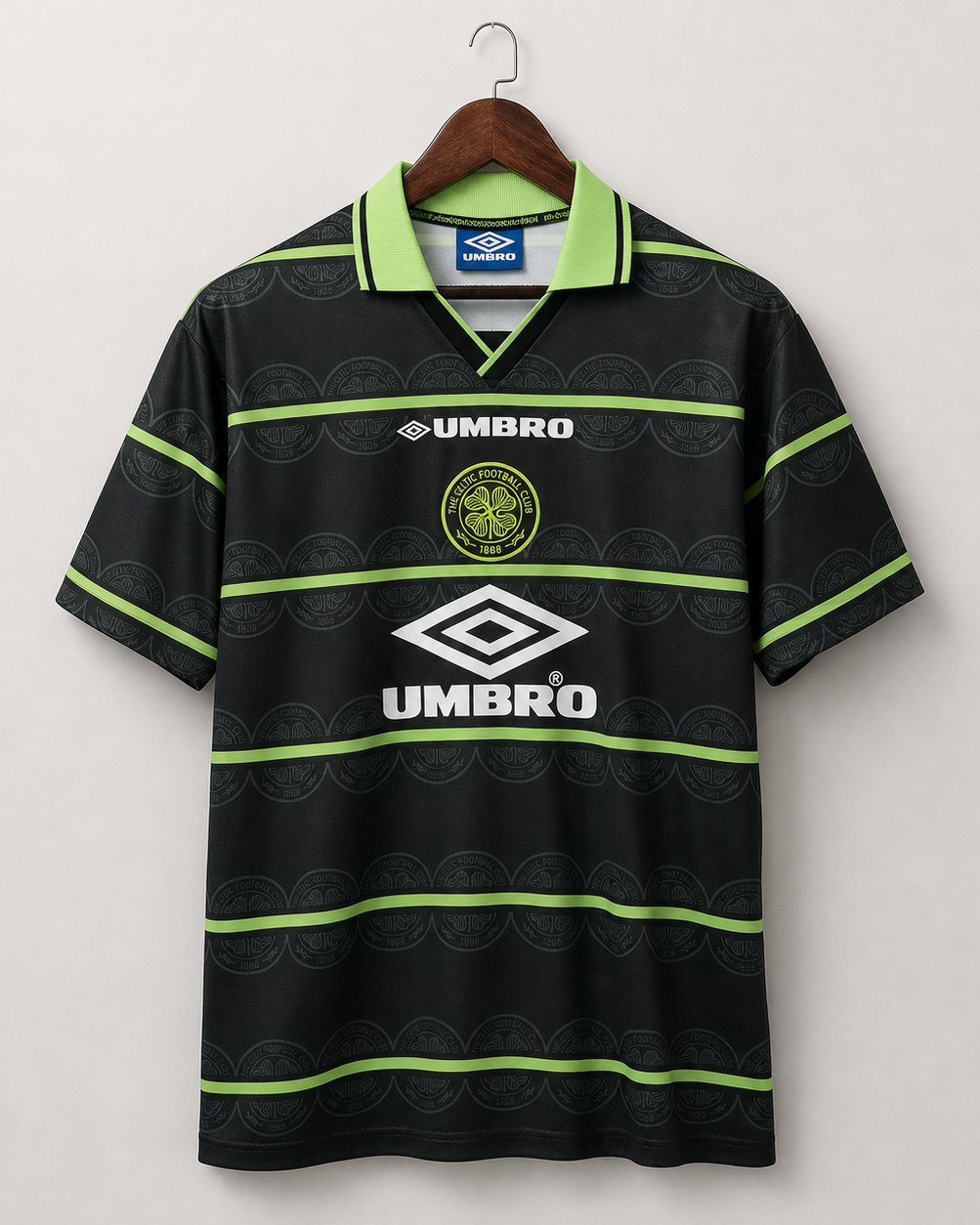 Celtics maglia away 1998 nera con dettagli verdi rétro