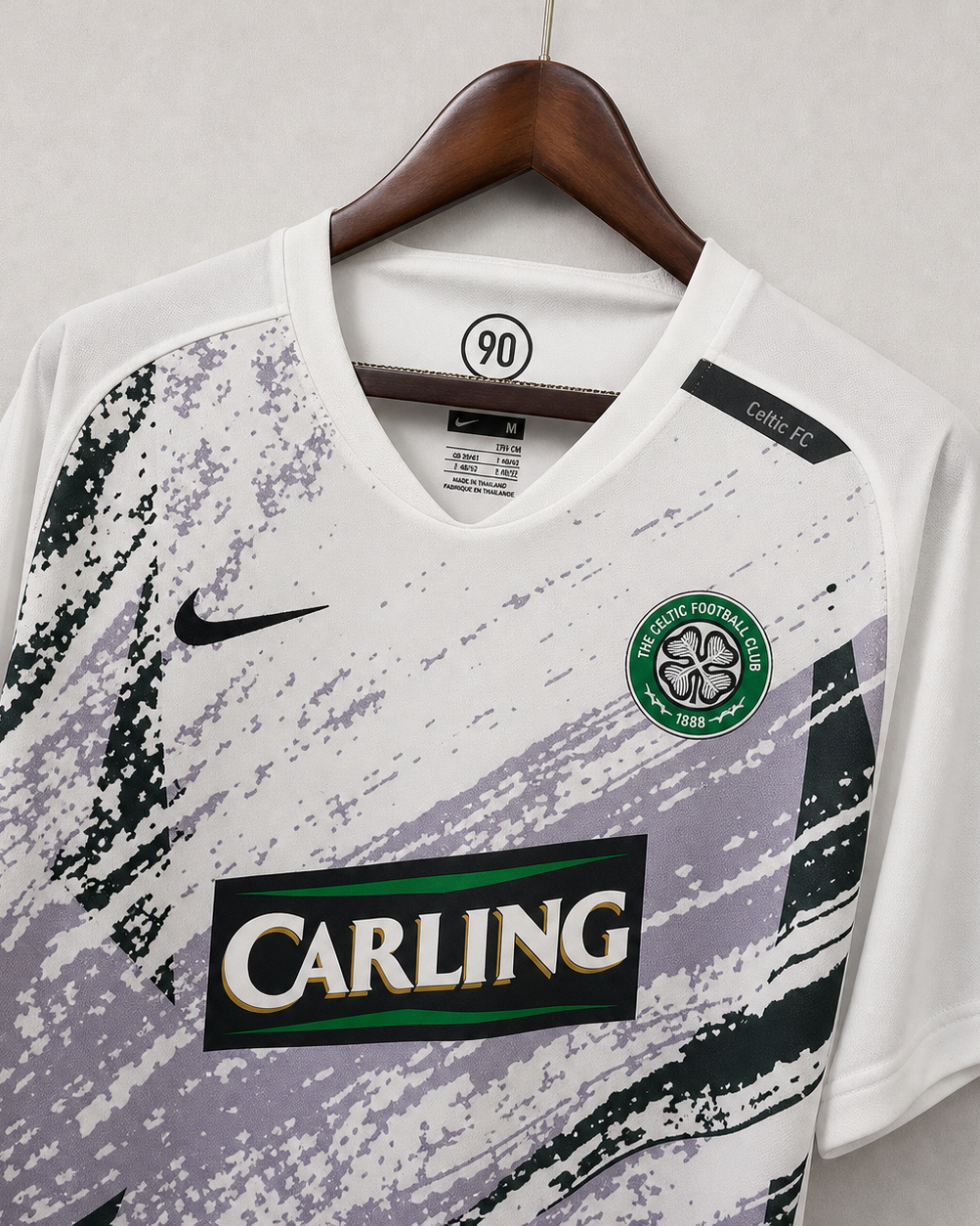 Dettaglio texture maglia vintage Celtic away