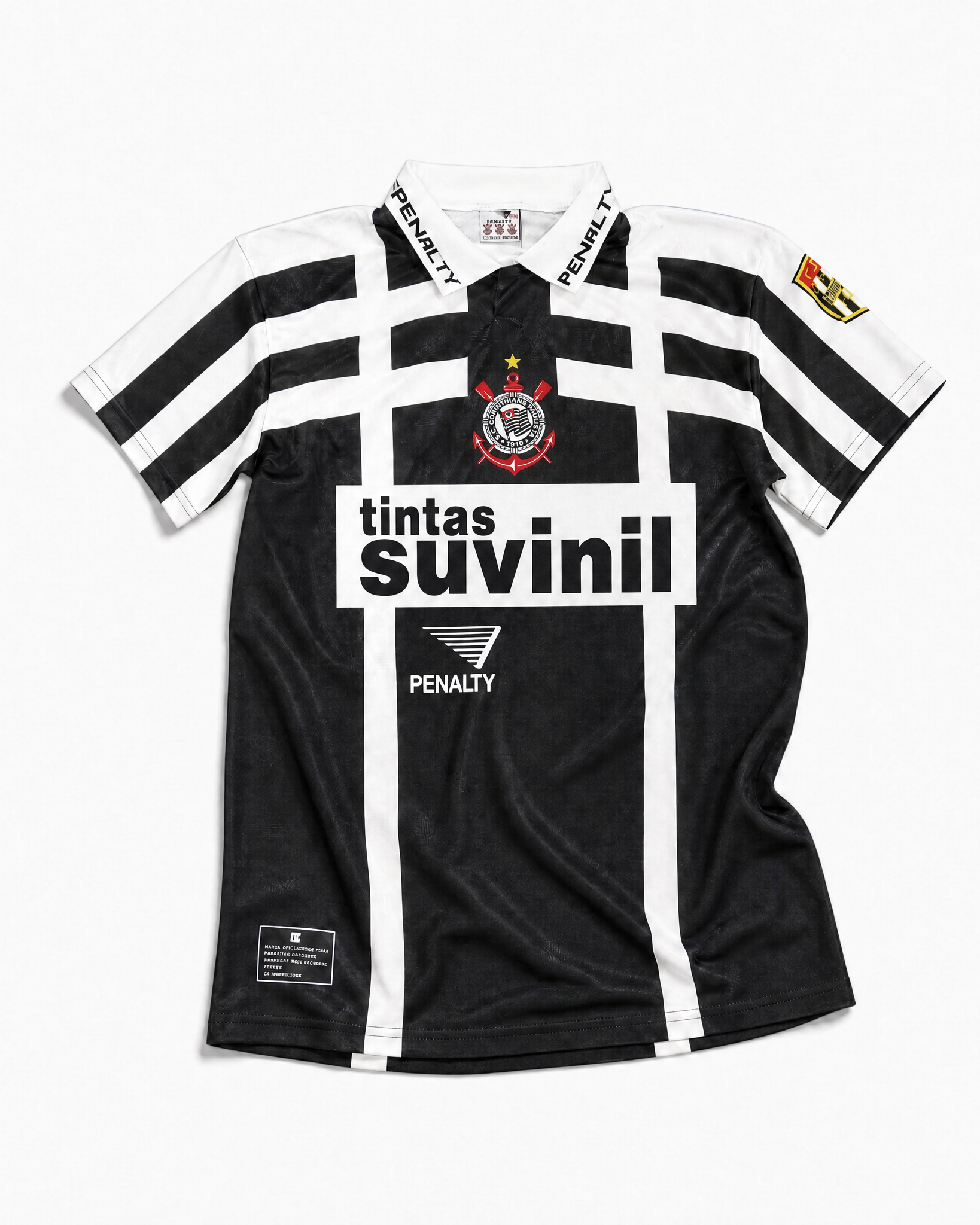 Corinthians Maglia Away 1995/96 bianca e nera vista frontale