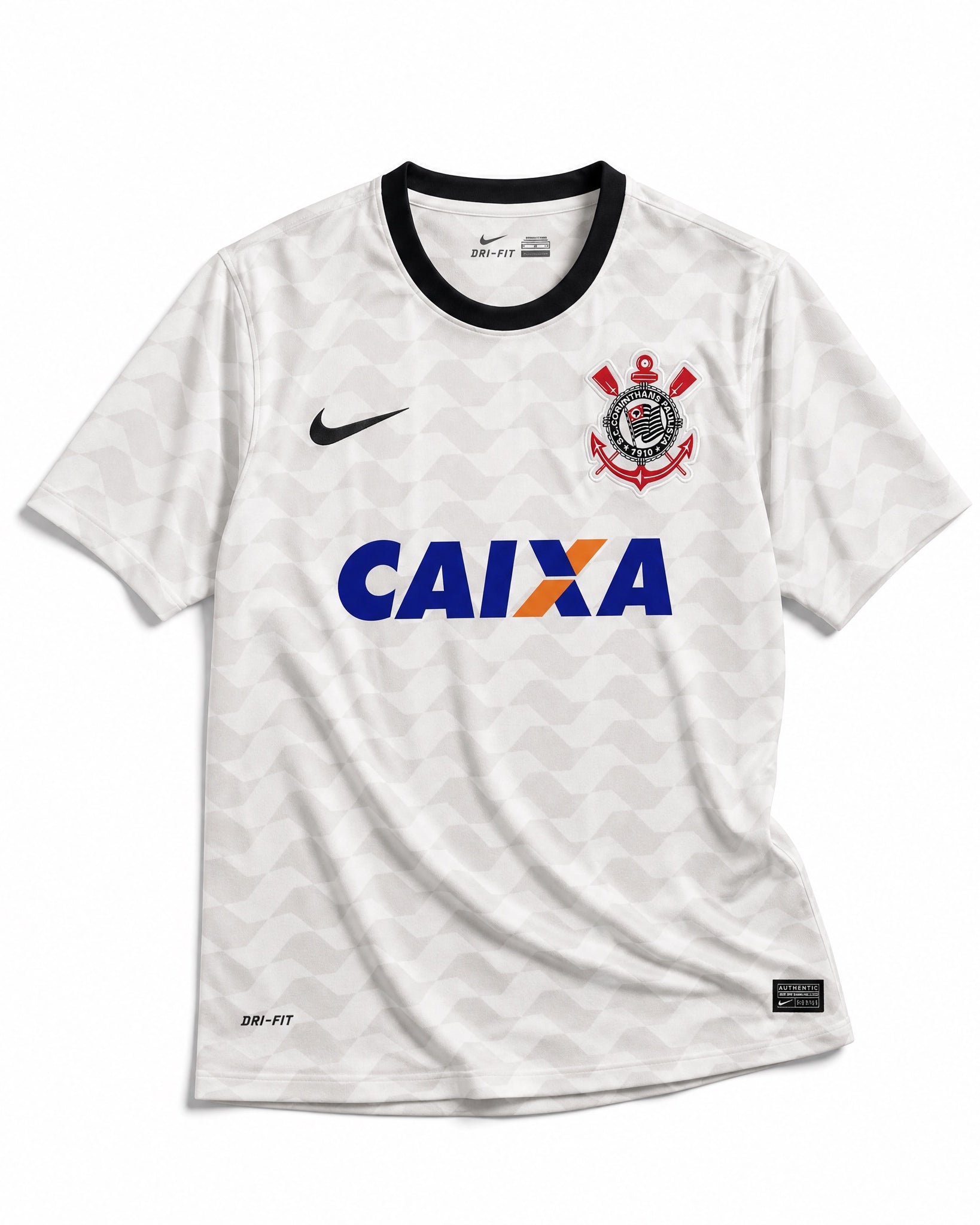Corinthians Maglia Home 2012 bianca con motivo geometrico tono su tono