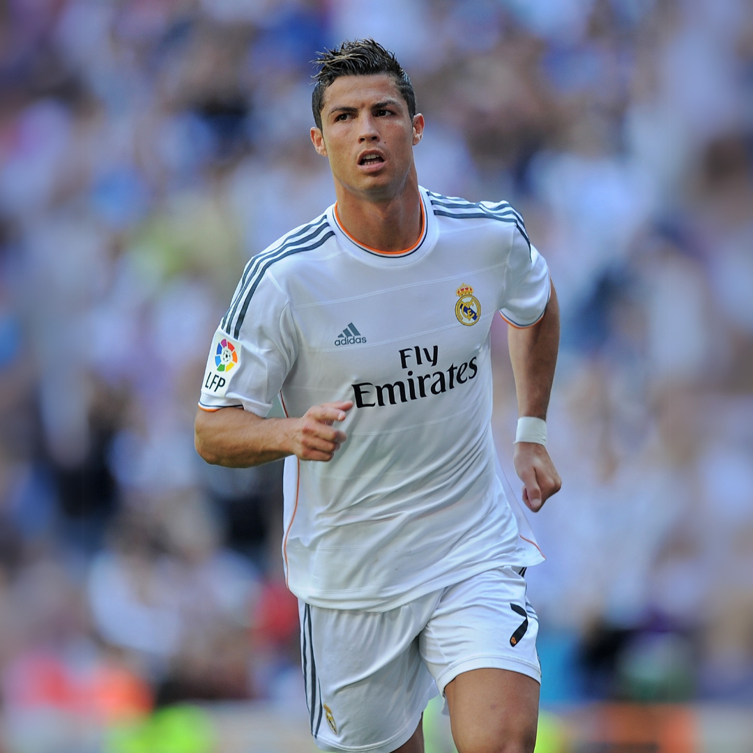 Cristiano Ronaldo Real Madrid 2013/14 con maglia home durante partita