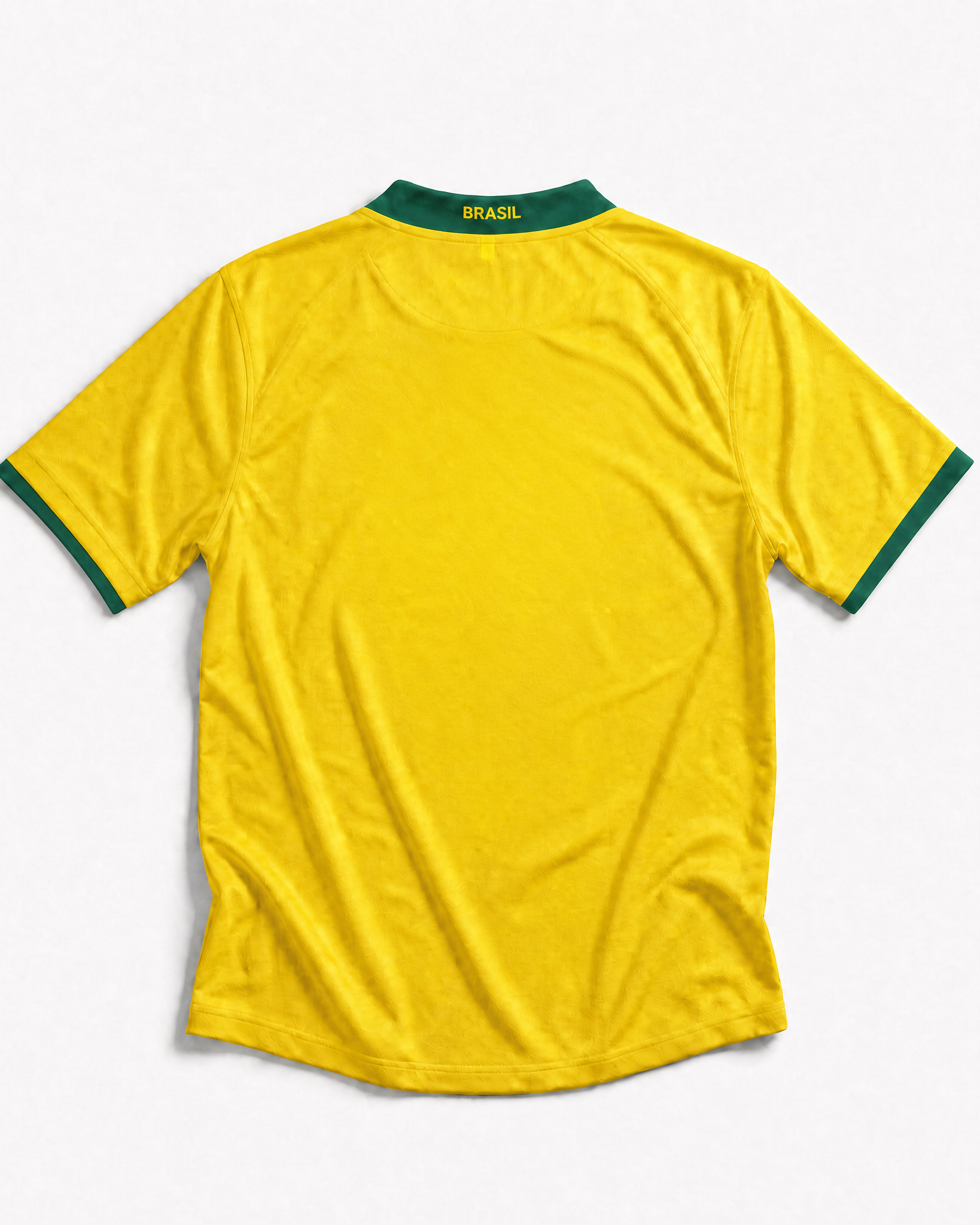 Dettaglio colletto maglia Brasile 2006 con rifiniture verdi