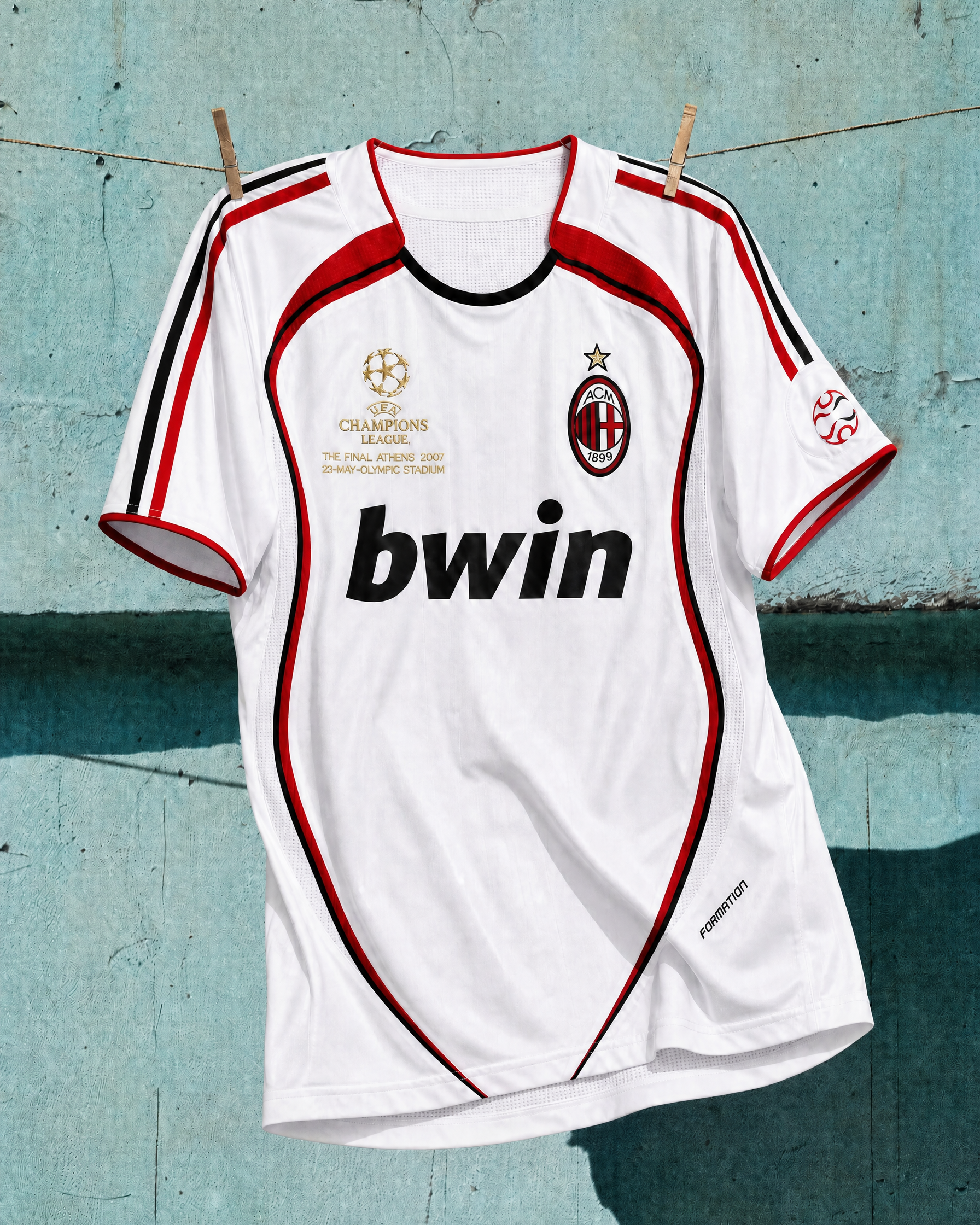 Dettaglio cuciture e design maglia AC Milan away 2006/07