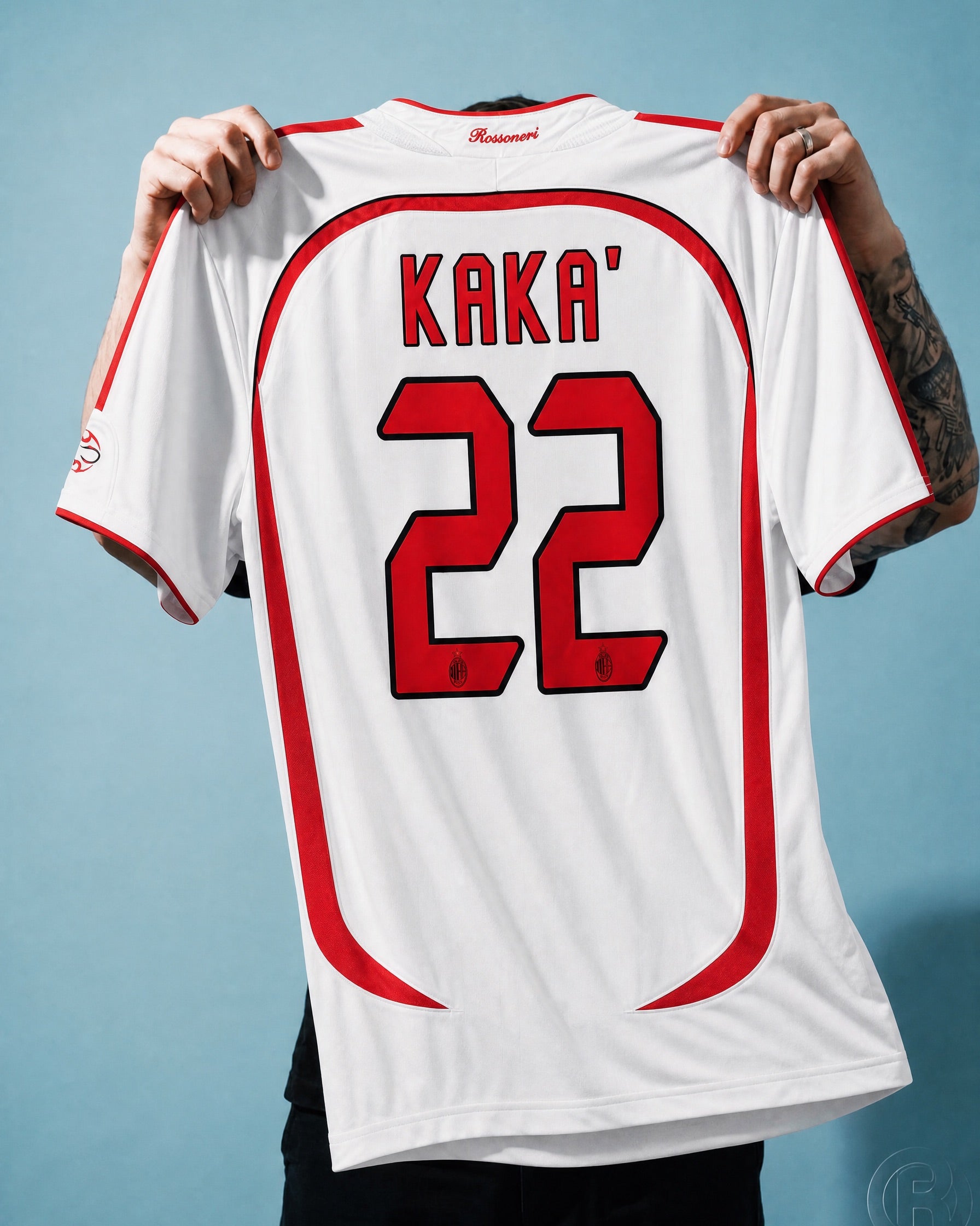 Dettaglio cuciture e design maglia AC Milan away 2006/07