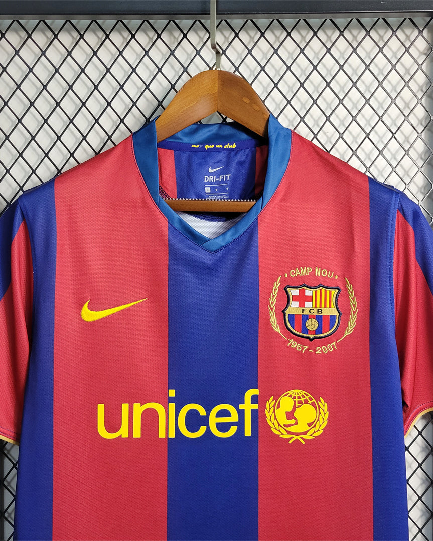 Dettaglio tessuto maglia Barcellona 2007/08 blaugrana