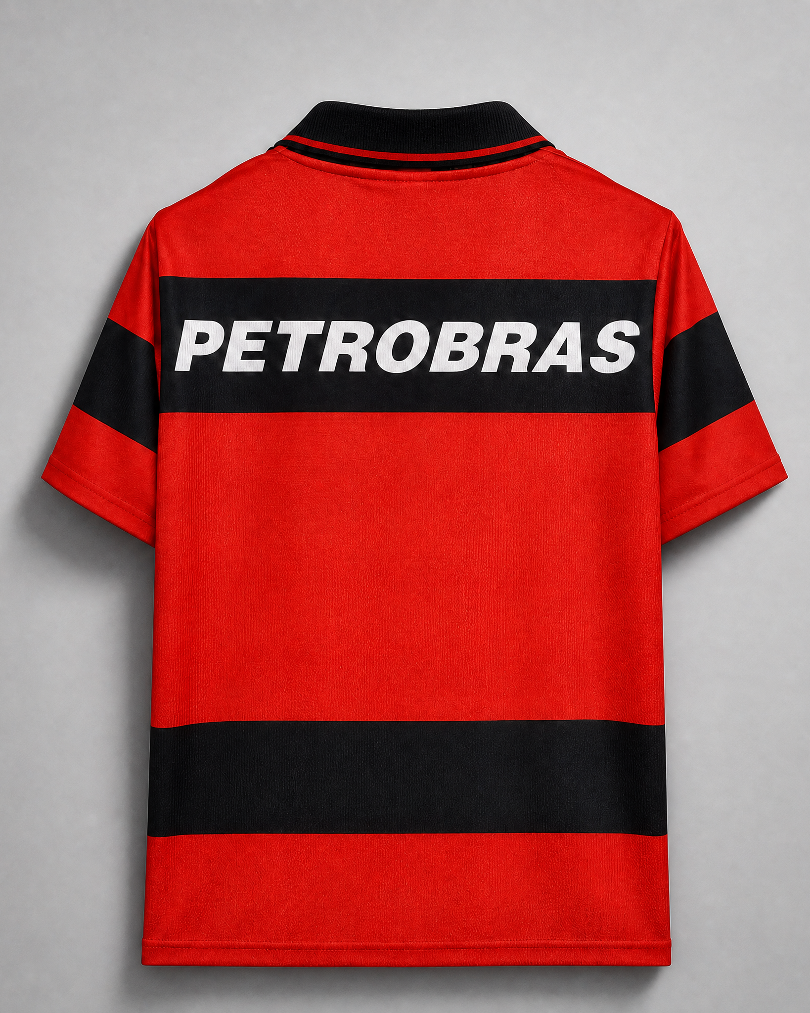 Dettaglio frontale Flamengo jersey home 1999/00 con bande orizzontali