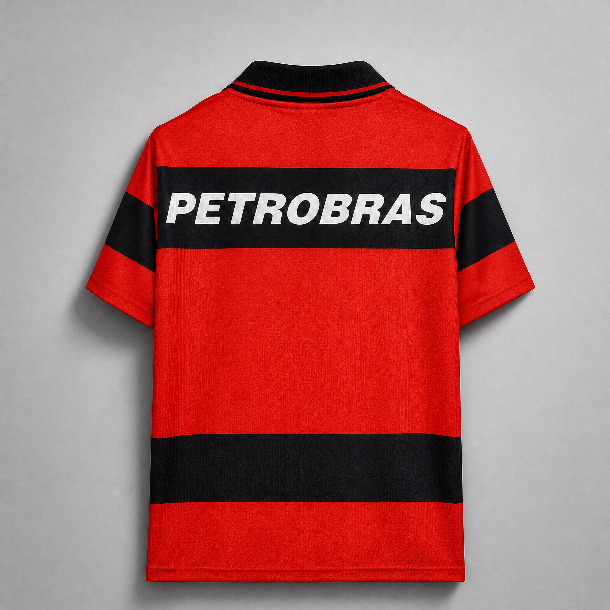 Dettaglio frontale Flamengo jersey home 1999/00 con bande orizzontali