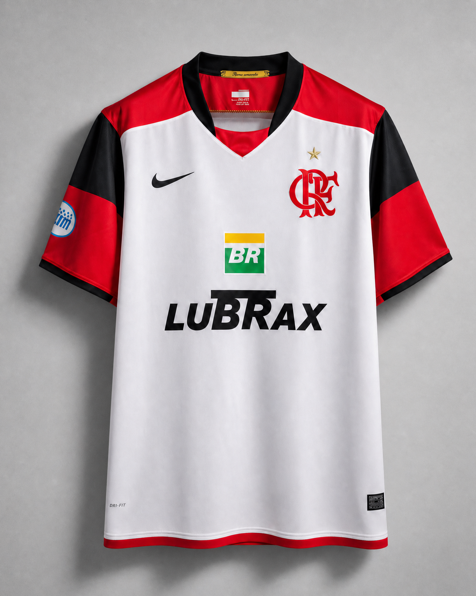 Flamengo maglia away 2008/09 bianca con dettagli rosso neri