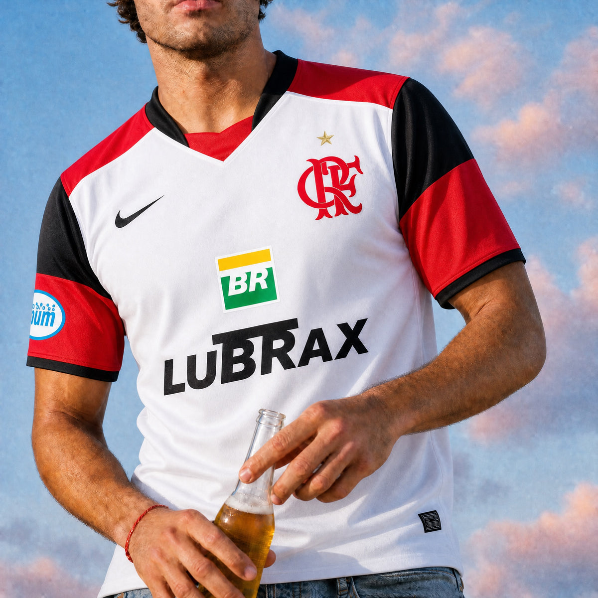 Maglia calcio Flamengo bianca stagione 2008/09 vintage