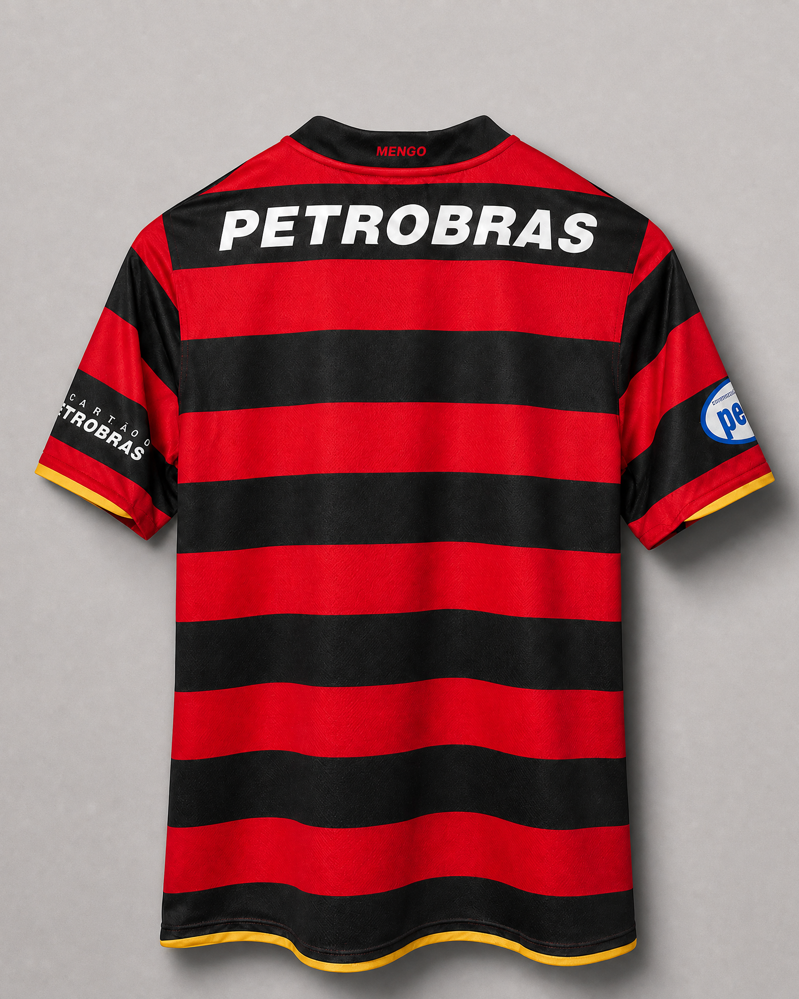 Close-up colletto e texture Flamengo maglia home 2008/09