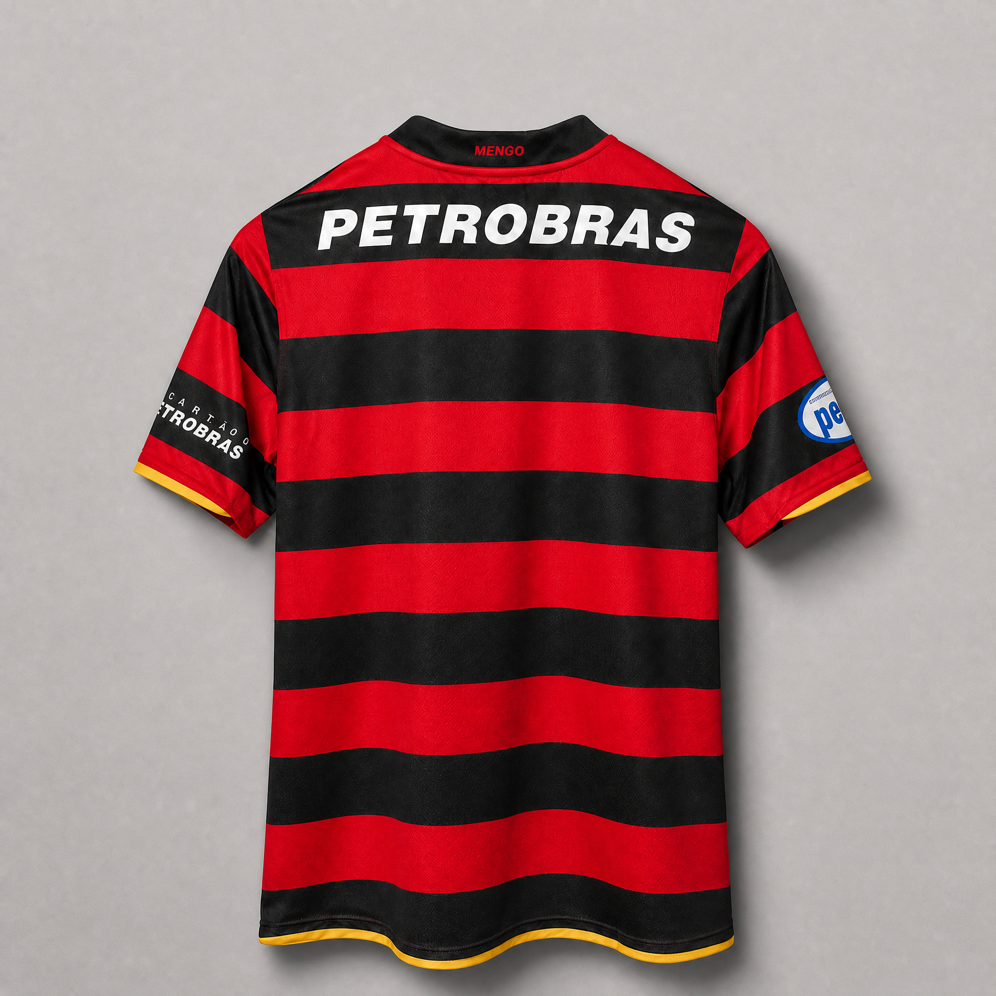 Close-up colletto e texture Flamengo maglia home 2008/09