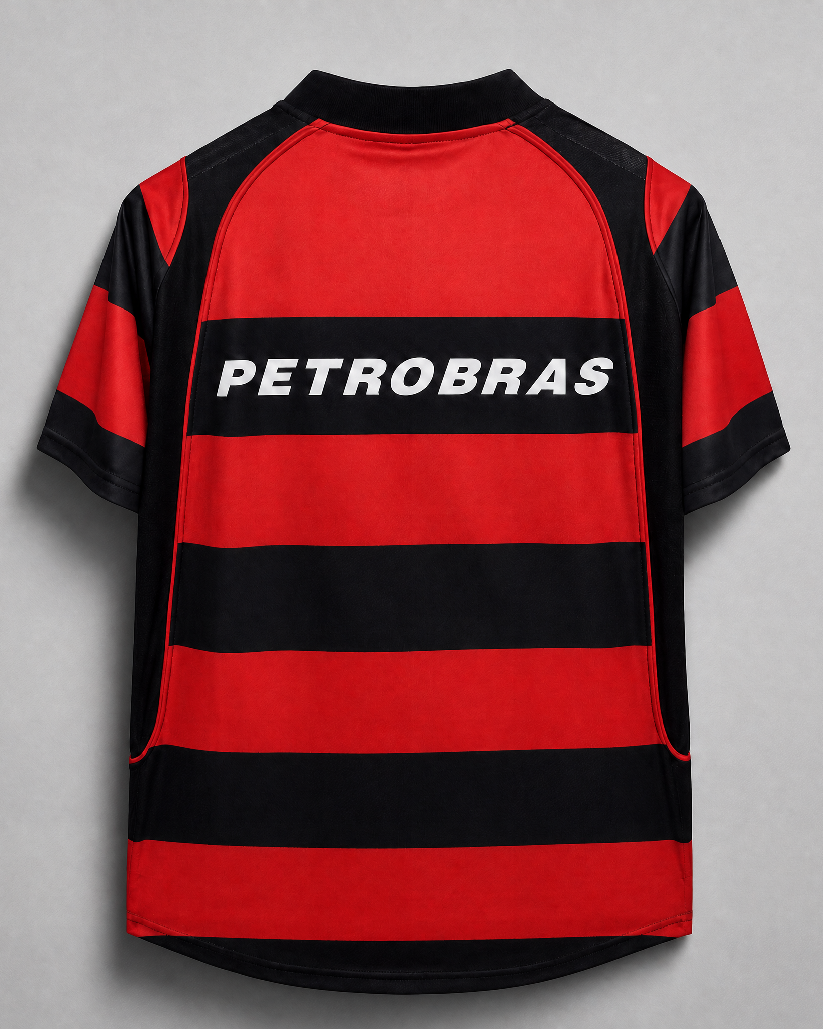 Flamengo home shirt con bande orizzontali rosso nere 2003/04