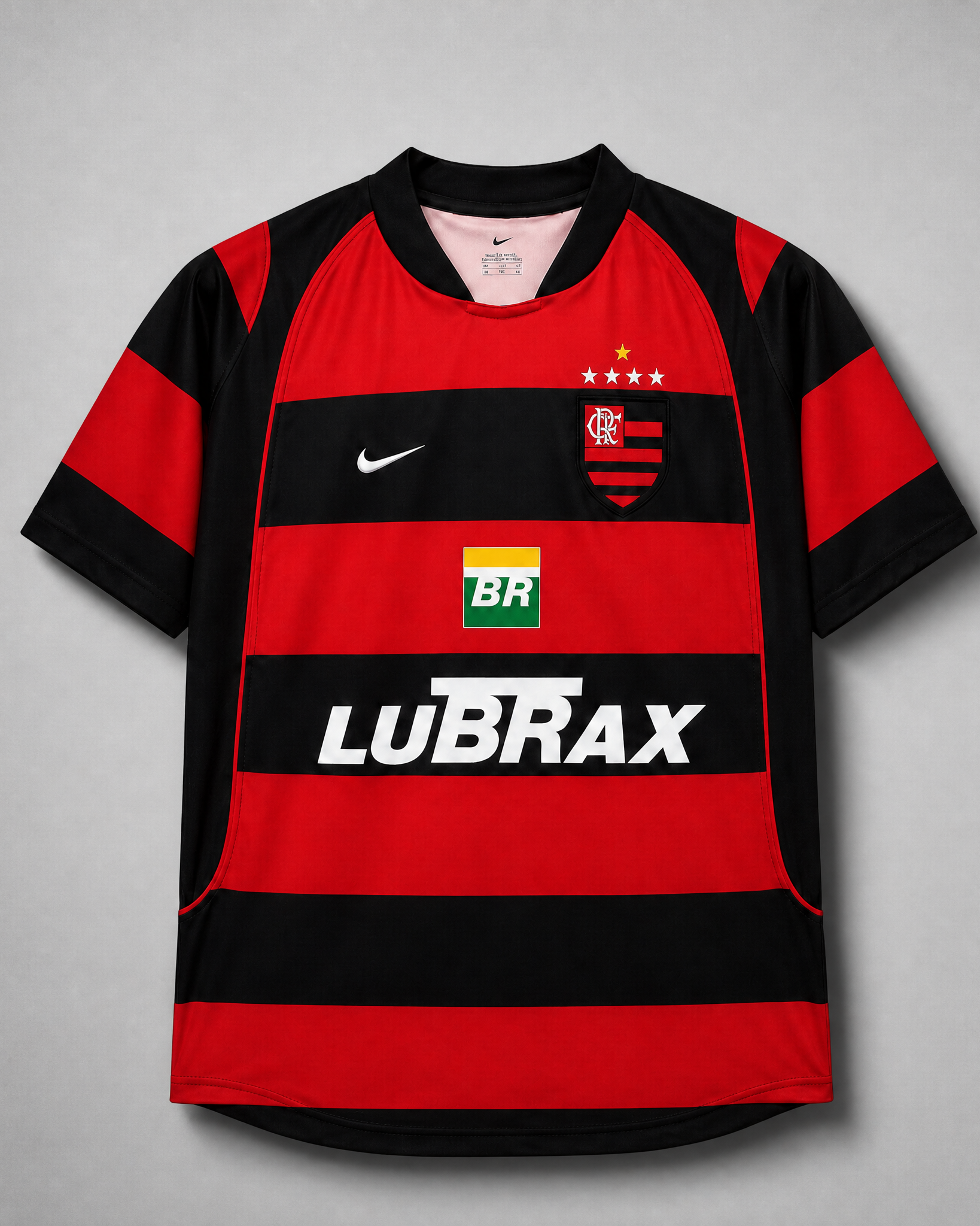 Flamengo home shirt 2003/04 con bande orizzontali rosso nere