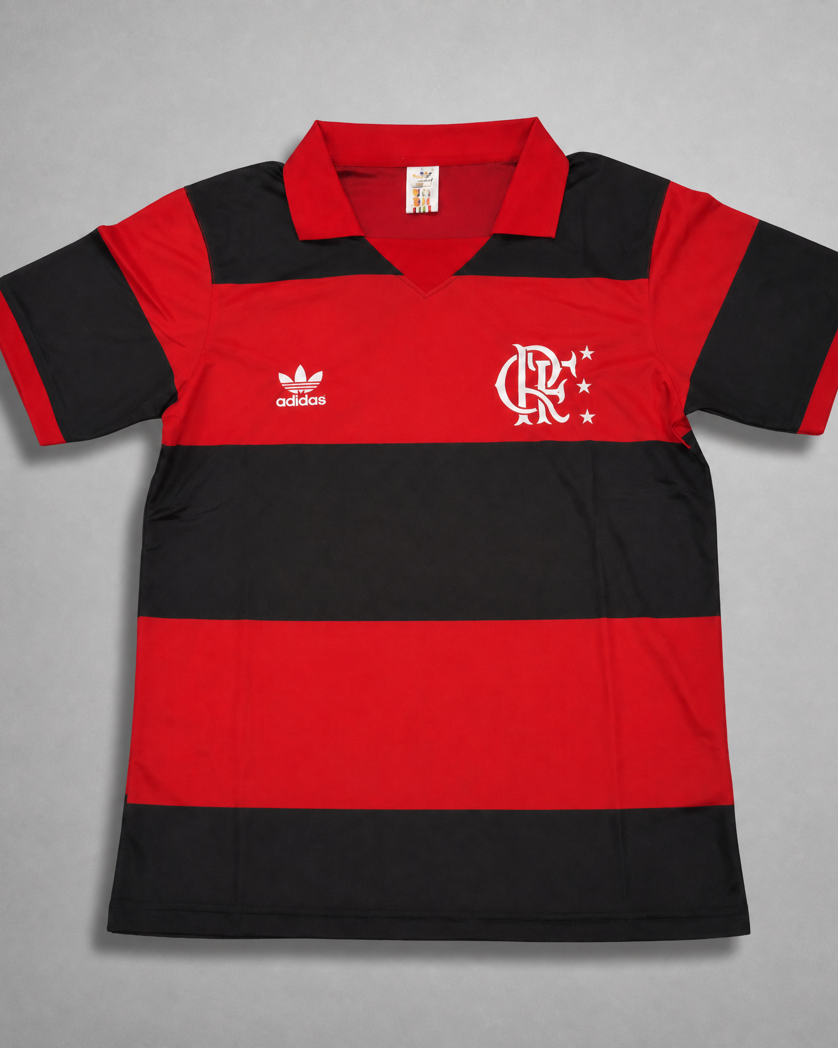 Flamengo maglia home 1982 83 rosso nera stile rétro brasiliano