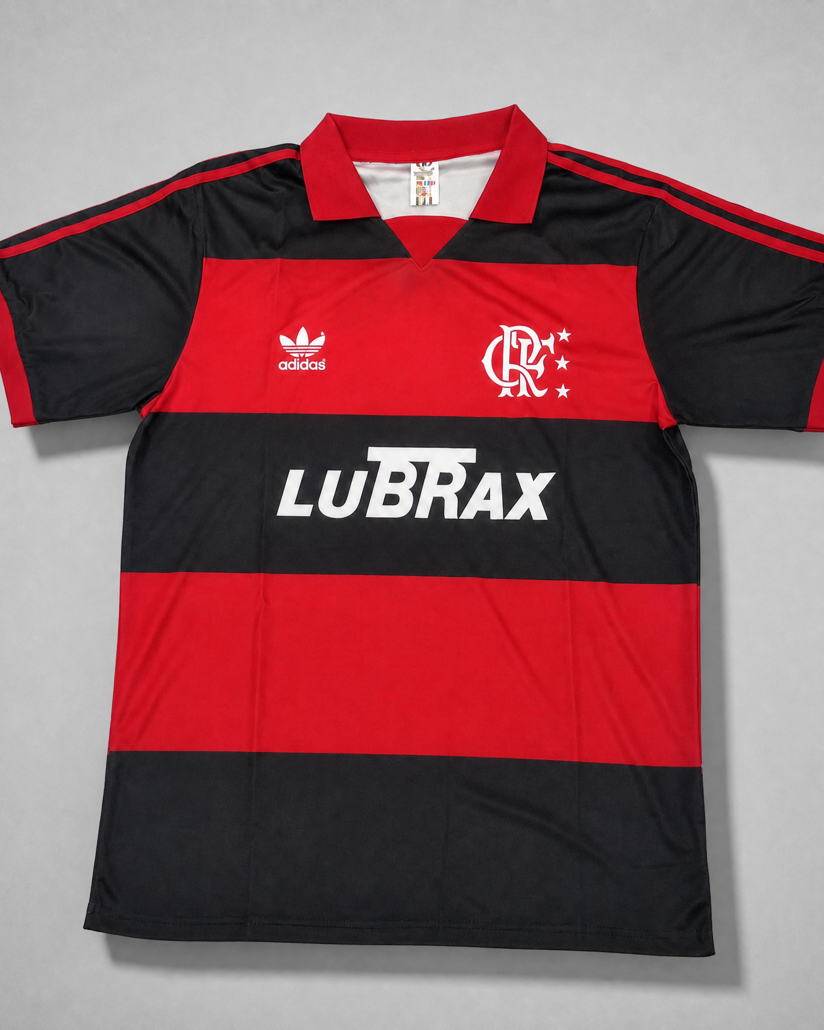 Flamengo maglia home 1990 91 rosso nera stile rétro brasiliano