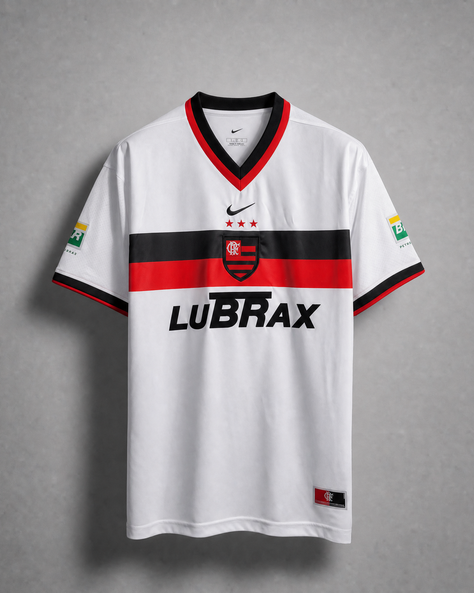 Flamengo maglia away 2001/02 bianca con dettagli rosso neri