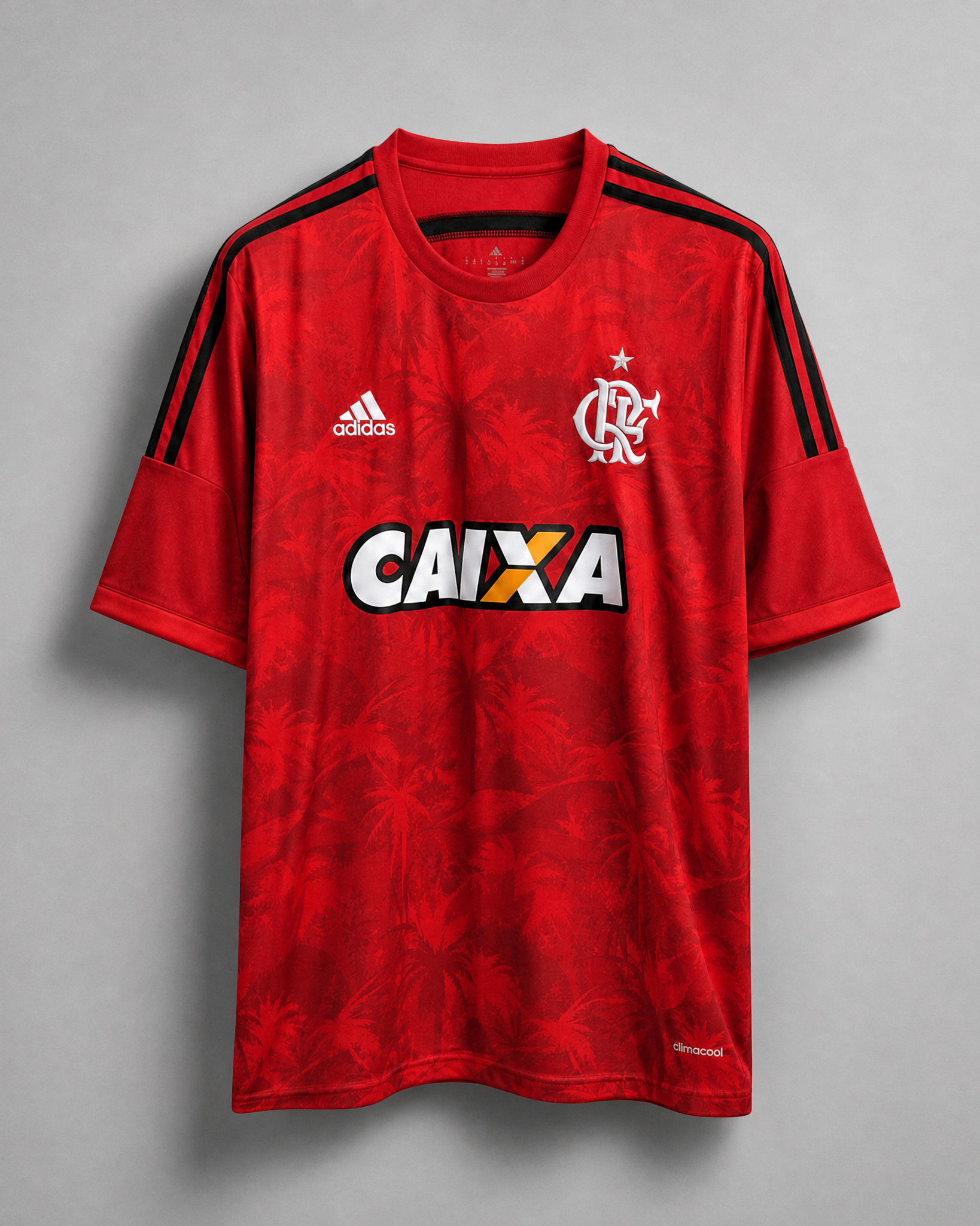 Flamengo maglia third 2014/15 rossa con dettagli neri vista frontale
