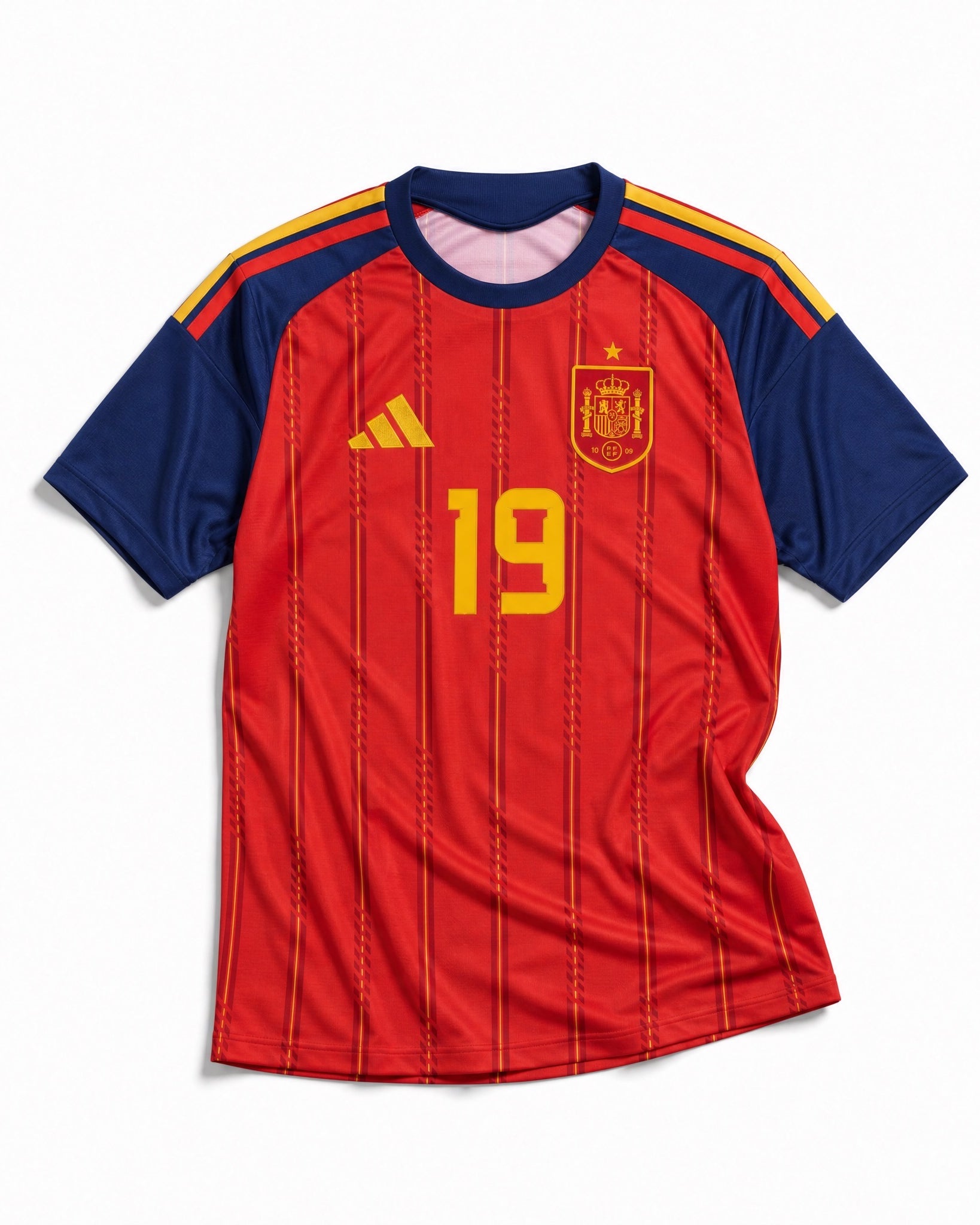 Maglia Spagna Home 2026 Lamine Yamal 19 vista frontale design rosso