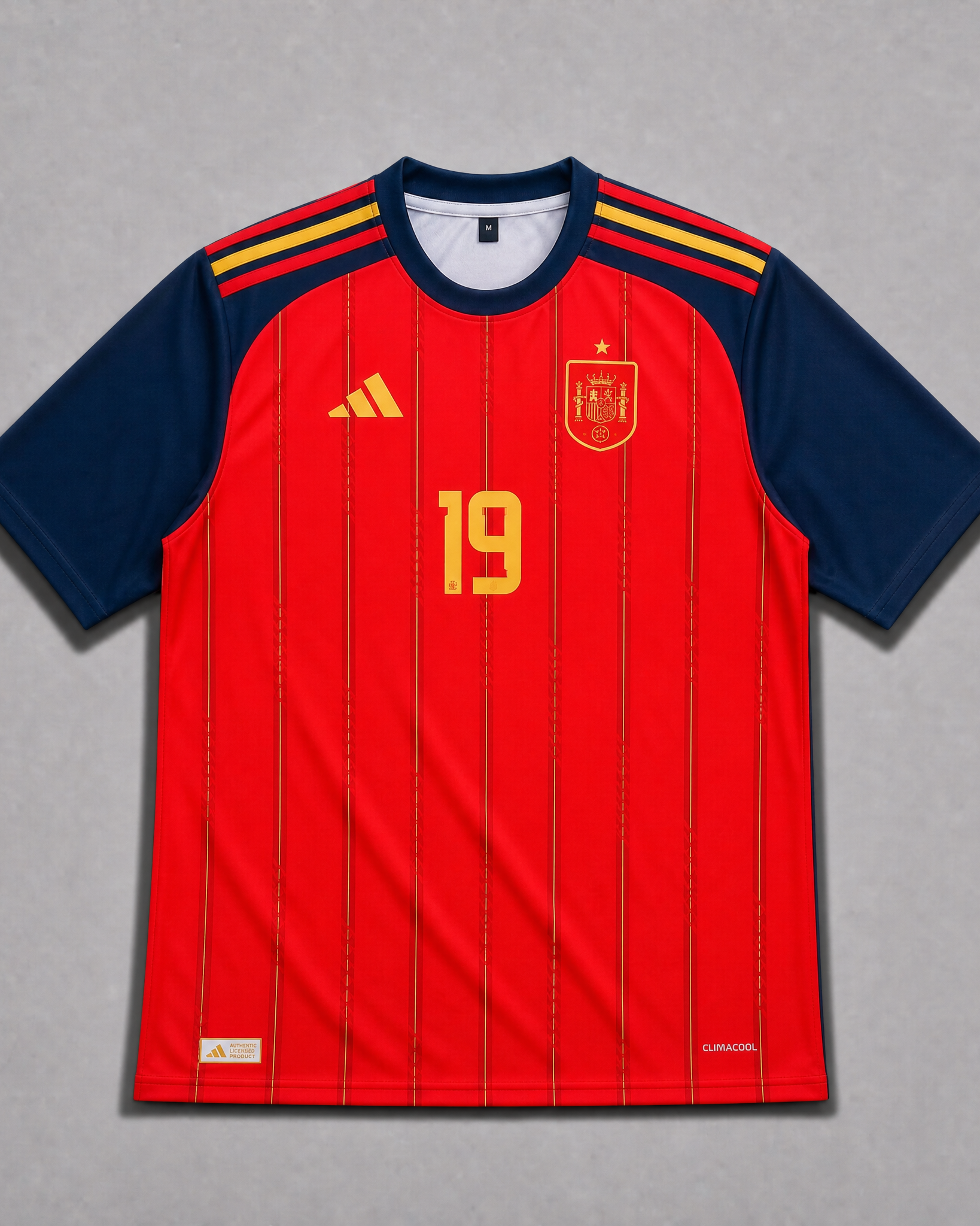 Maglia Spagna Home 2026 Lamine Yamal 19 vista frontale design rosso