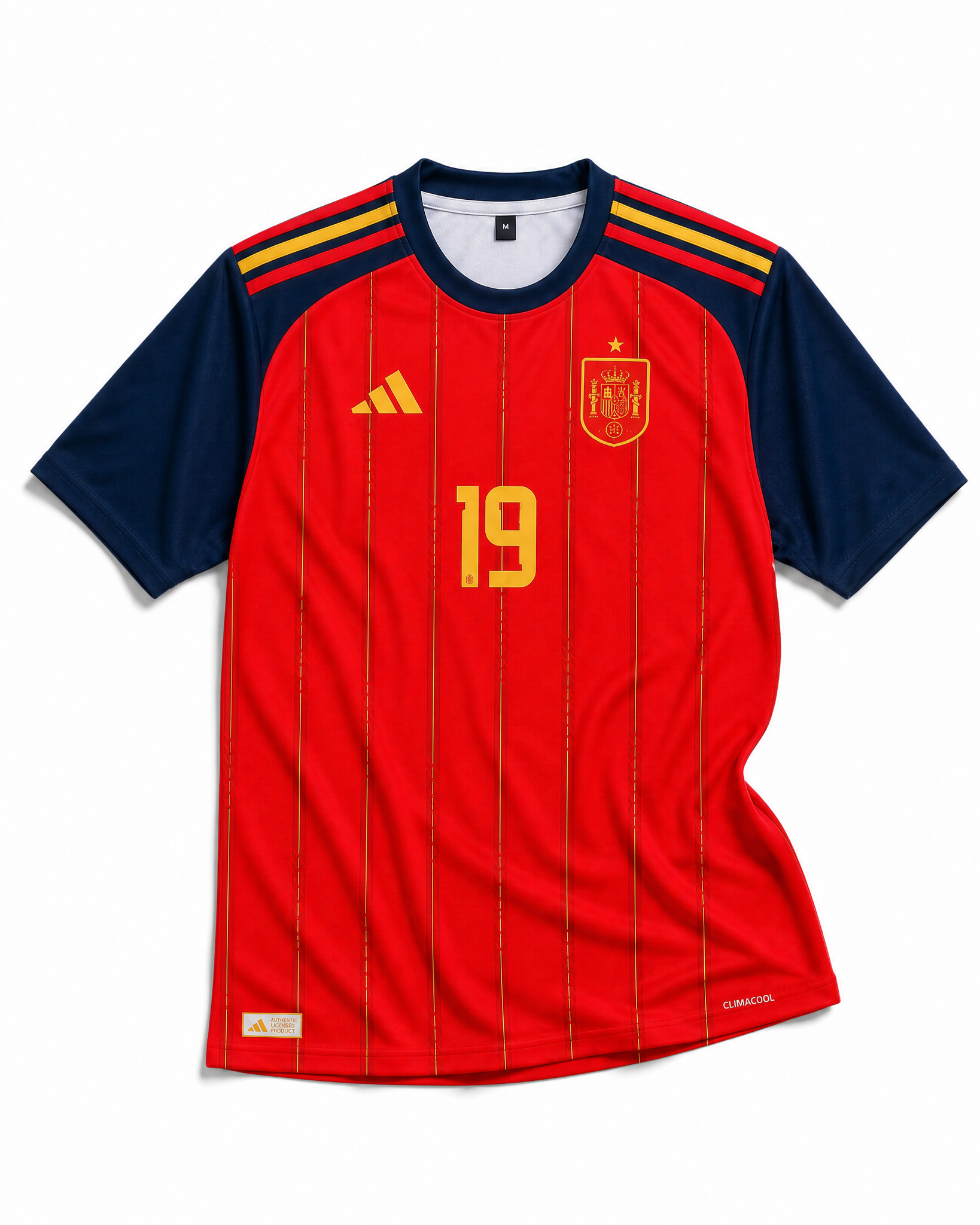 Maglia Spagna Home 2026 Lamine Yamal 19 vista frontale design rosso