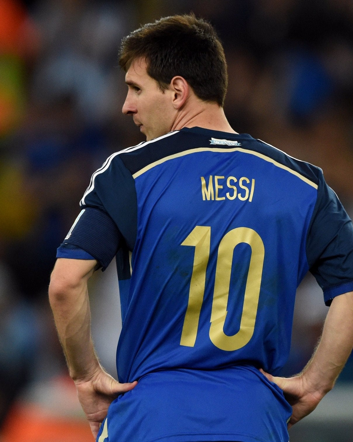 Lionel Messi Argentina finale Mondiale 2014 con maglia away blu