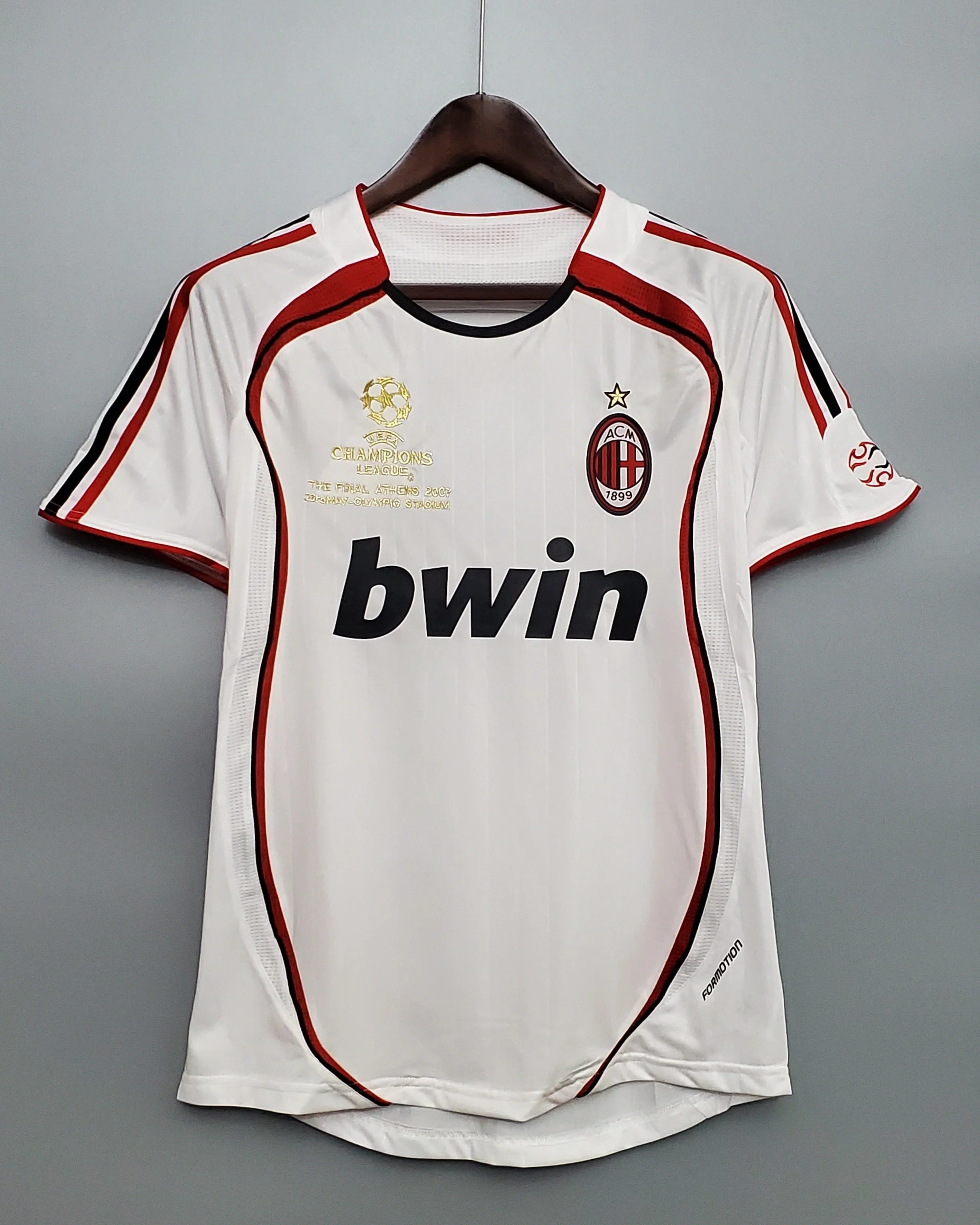 Maglia Milan Away 2006/07 vista frontale bianca con sponsor bwin