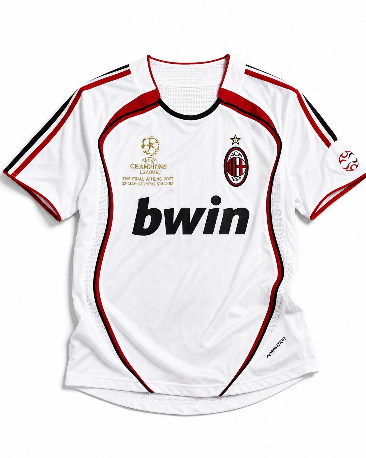 Maglia Milan Away 2006/07 vista frontale bianca con sponsor bwin
