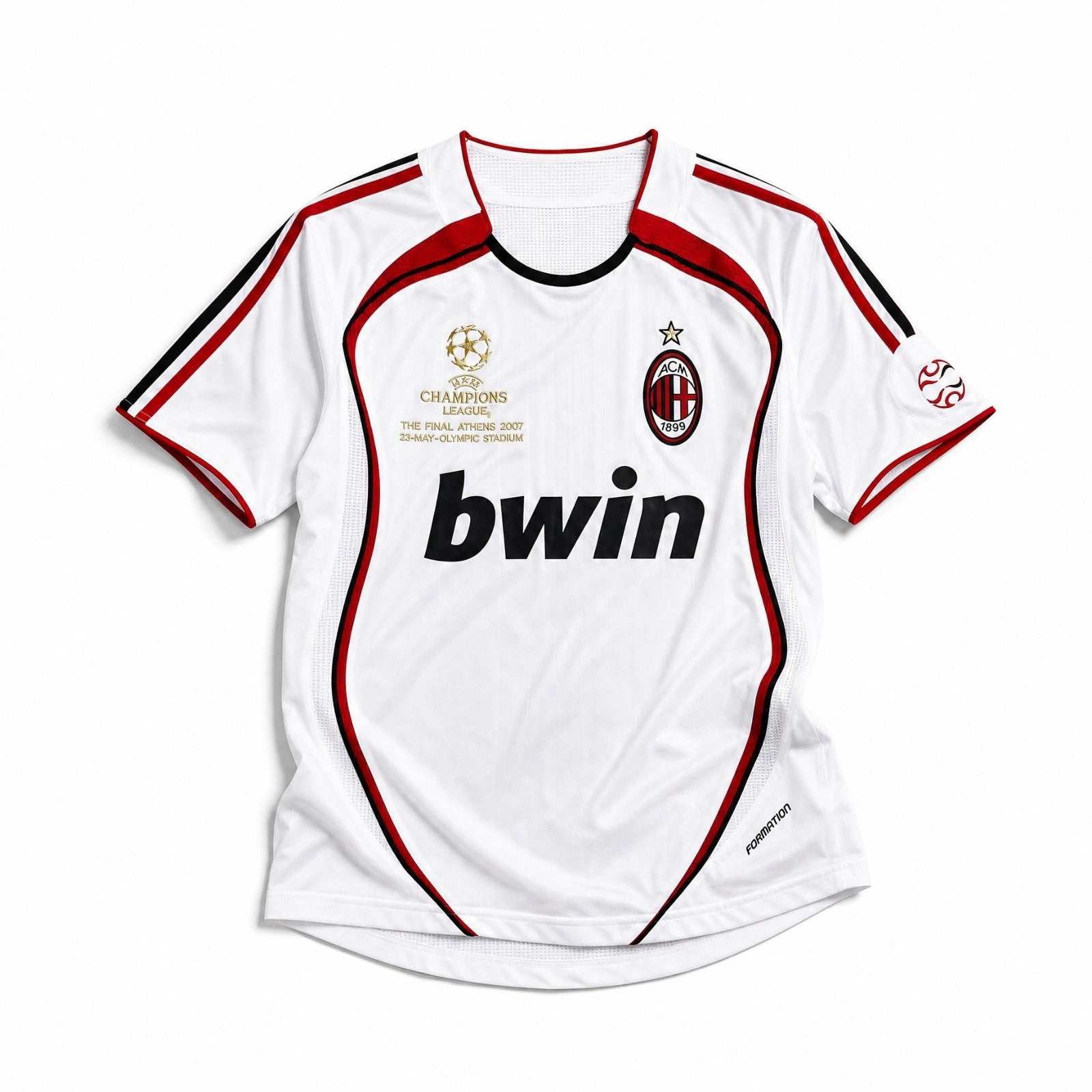 Maglia Milan Away 2006/07 vista frontale bianca con sponsor bwin