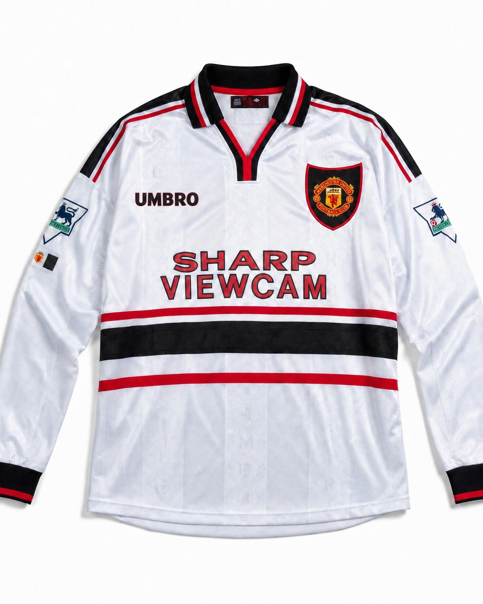 Maglia Beckham Manchester United Away 1998/99 a manica lunga vista frontale
