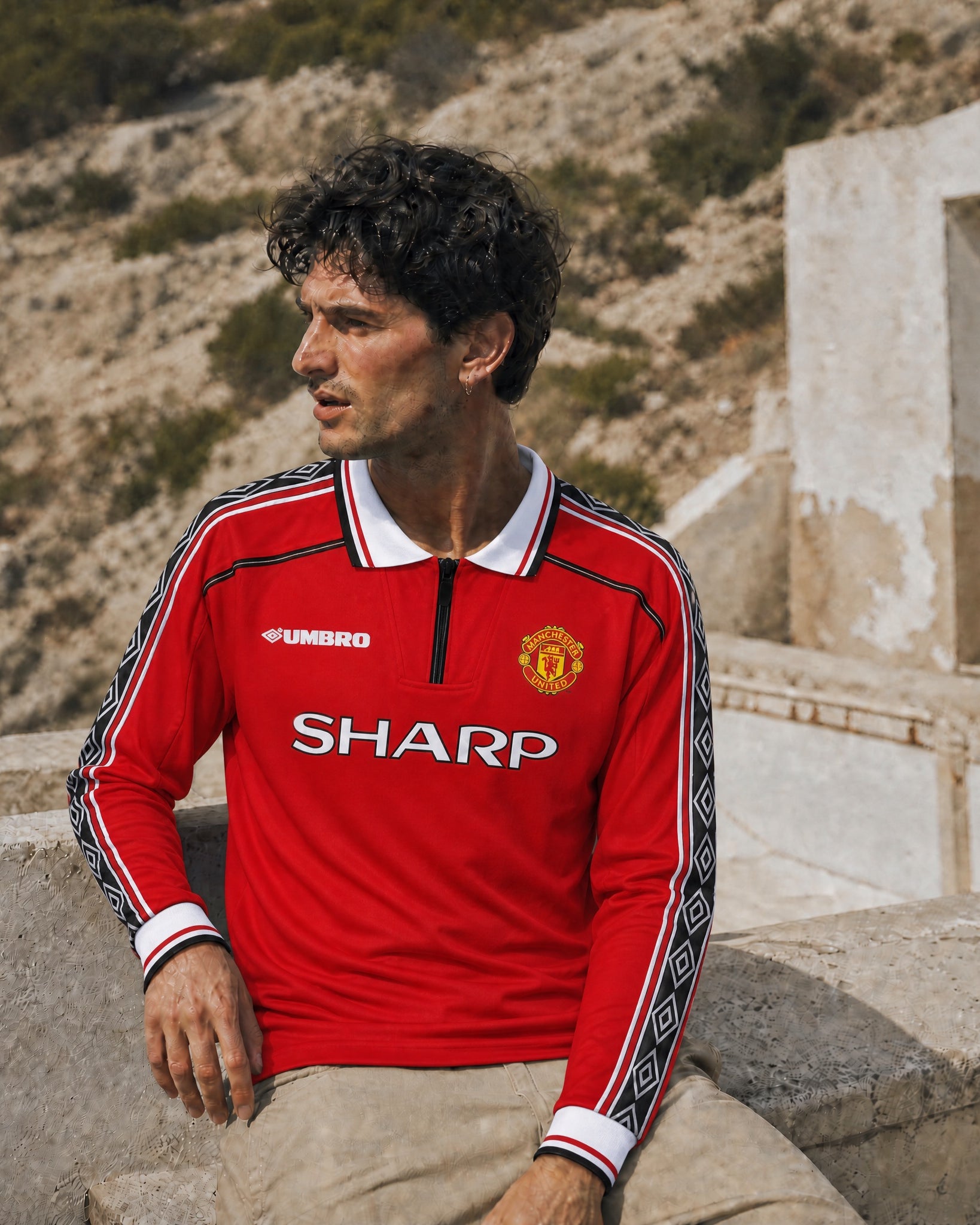 Maglia Beckham Manchester United 1998/99 vista posteriore con numero 7