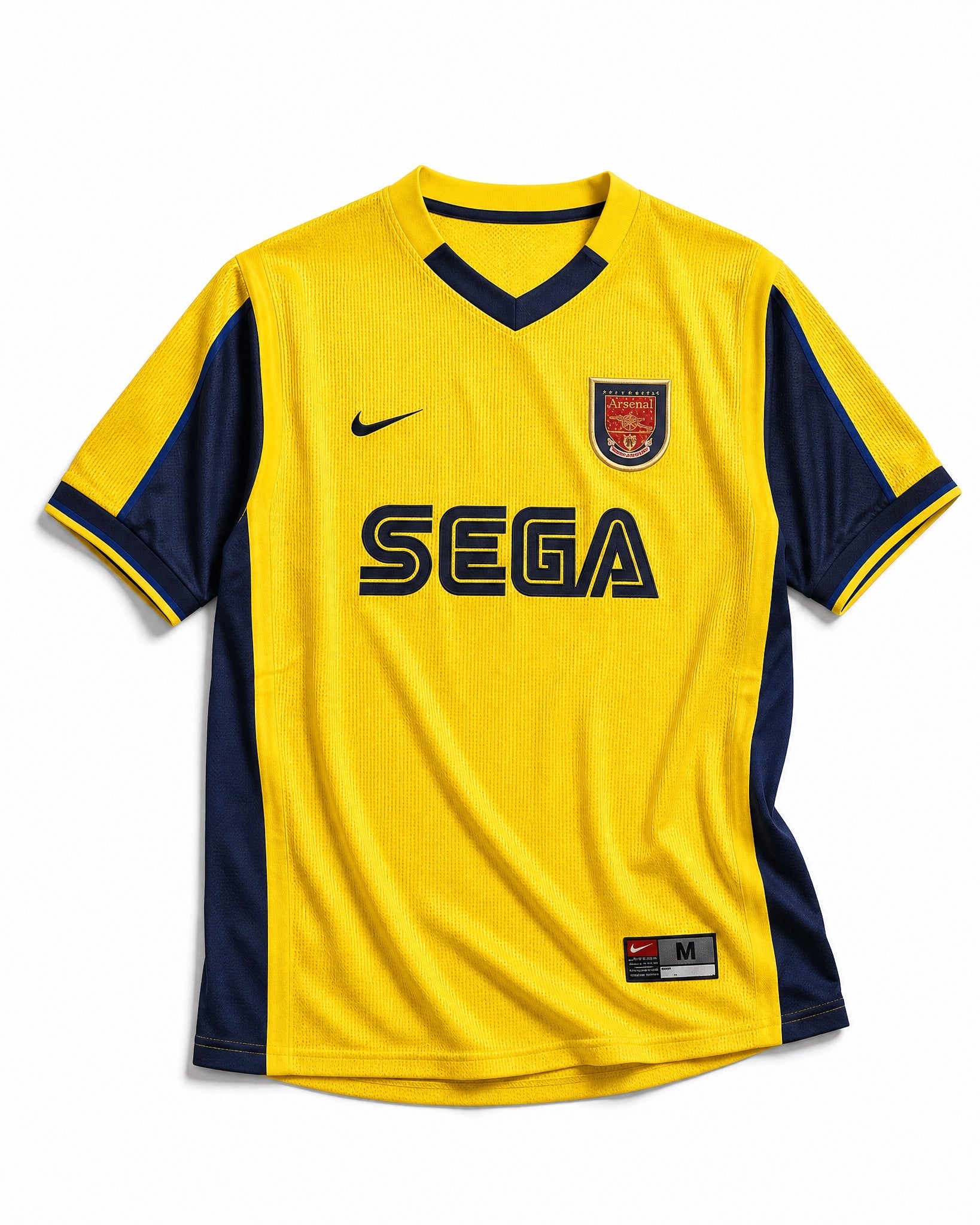 Maglia Arsenal Away 1999/00 di Thierry Henry con design vintage giallo