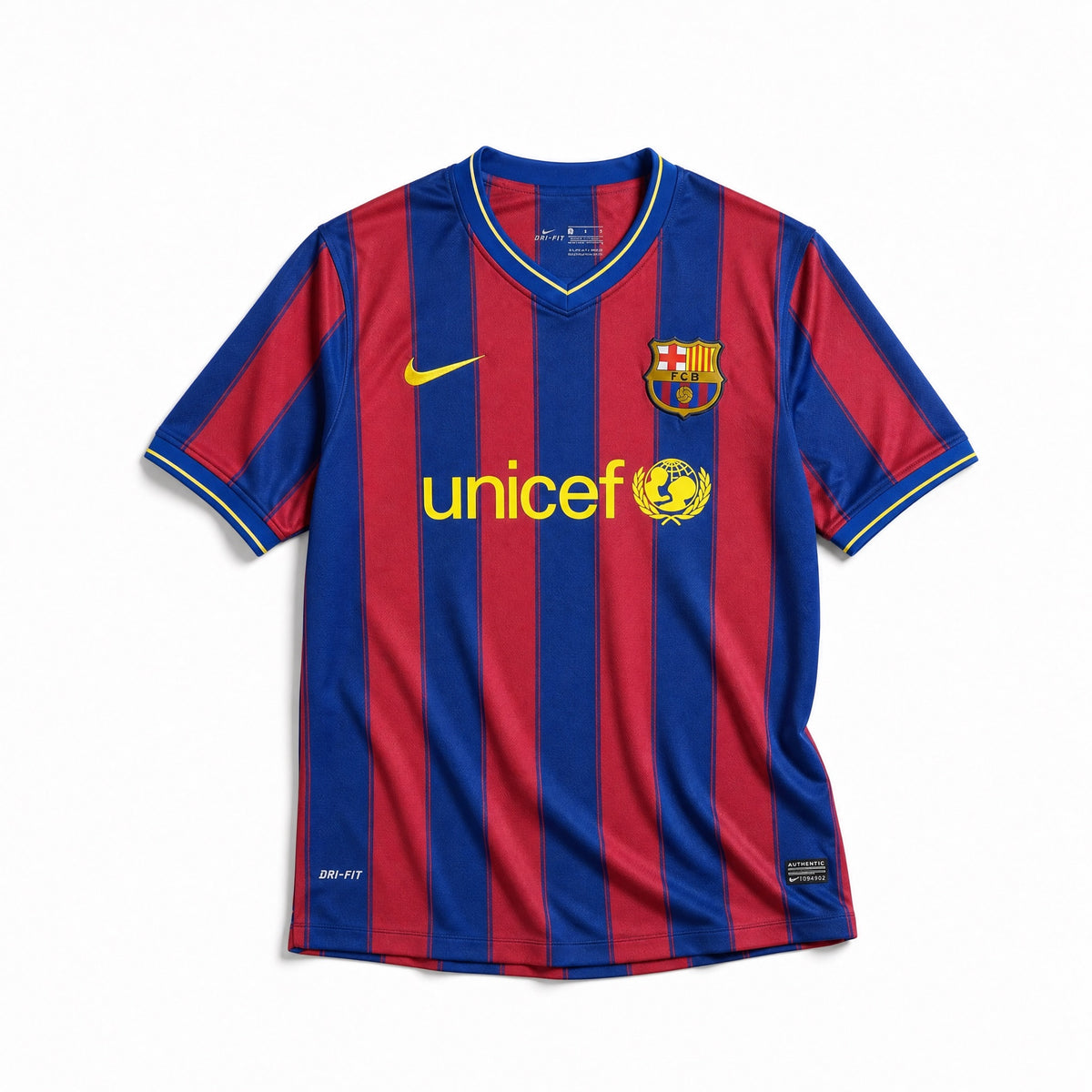 Maglia Barcellona home 2009/10 strisce blu granata vista frontale