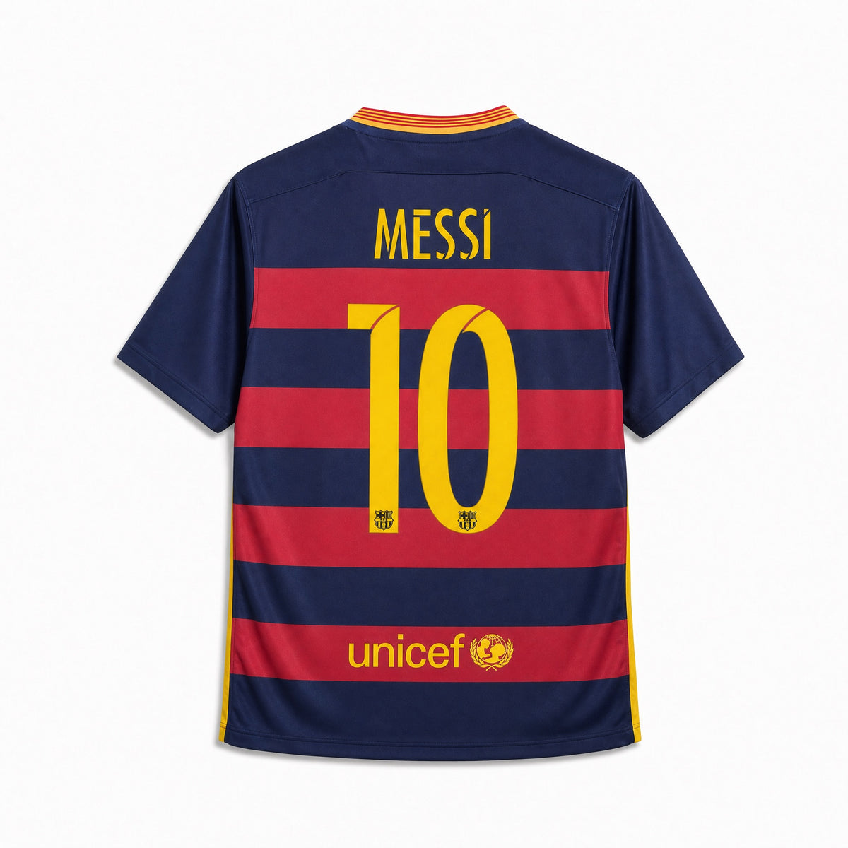 Maglia Barcellona 2015/16 home Messi numero 10 retro blaugrana vista posteriore