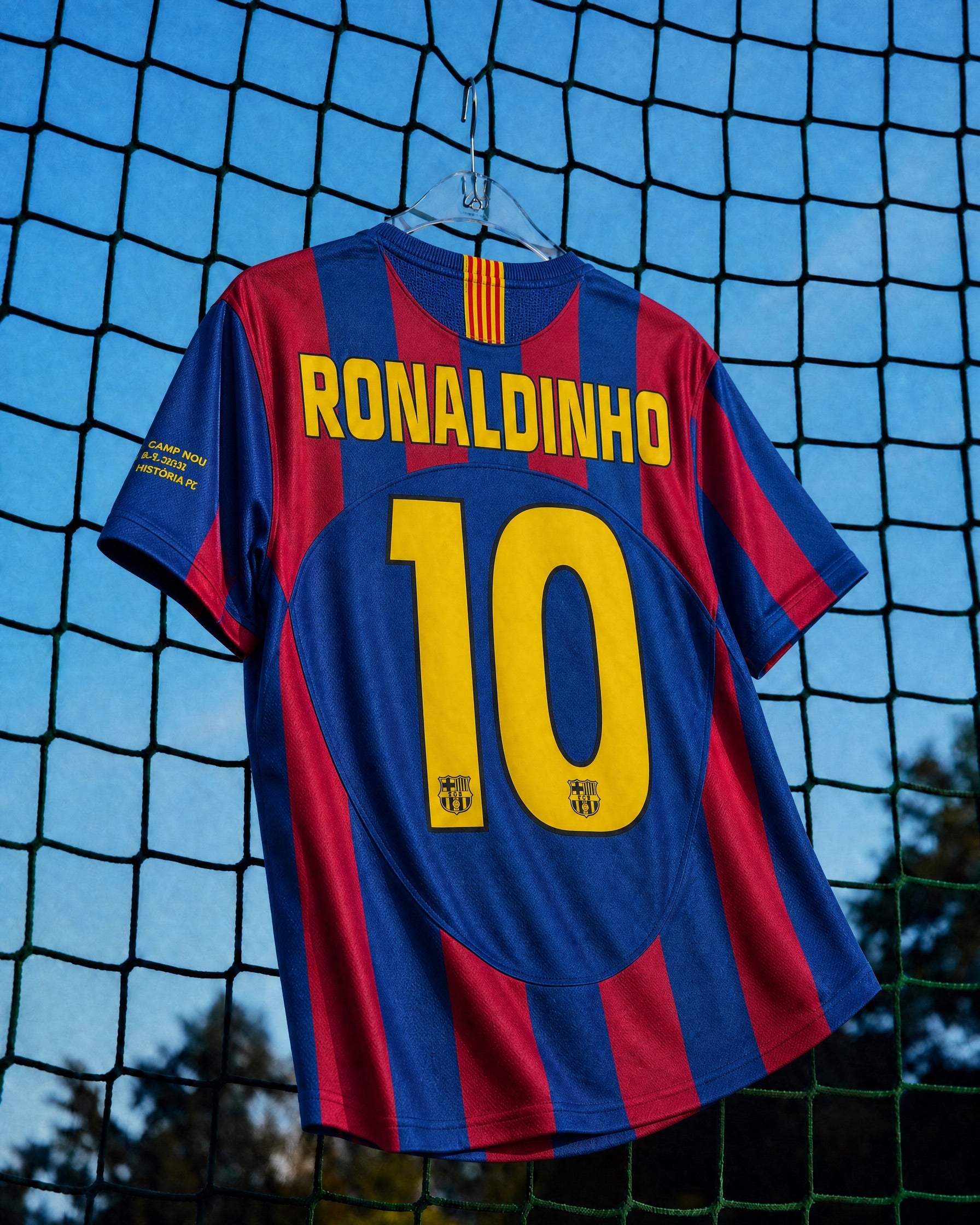 Dettaglio stemma Barcellona su maglia Home 2005/06 blaugrana