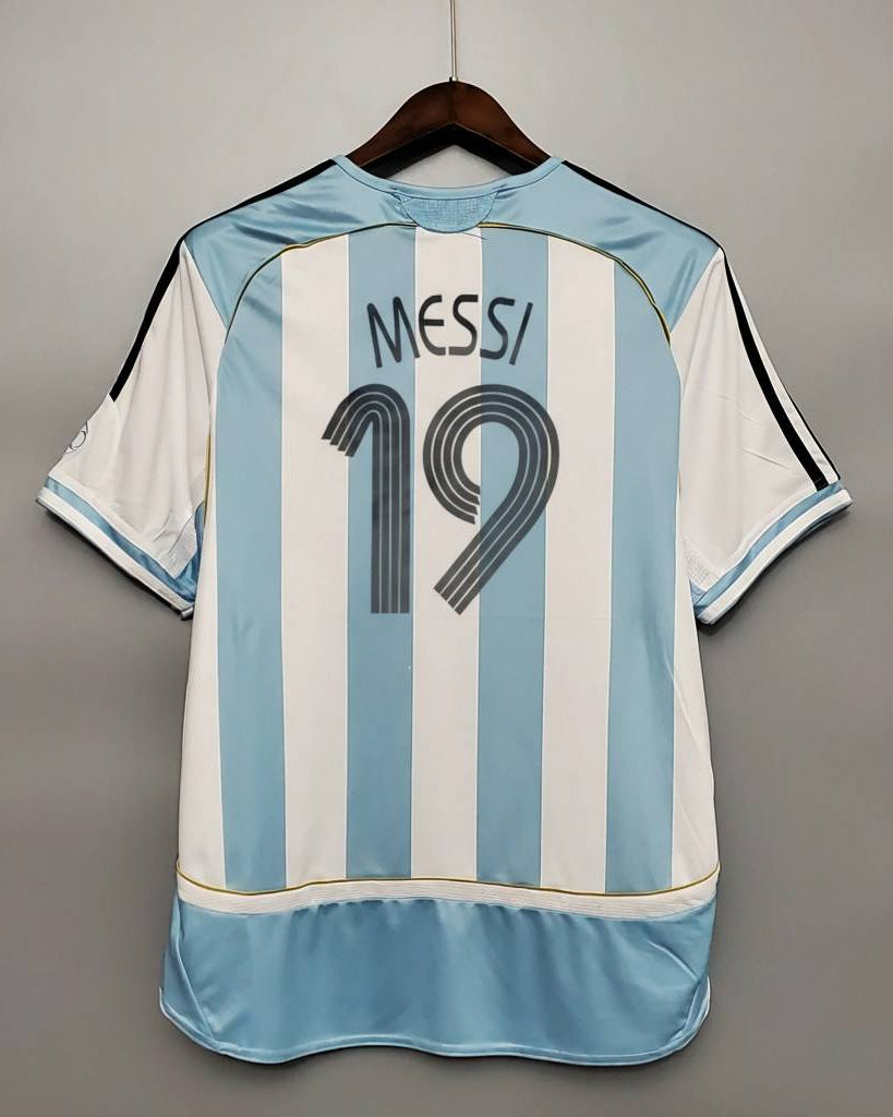 Maglia Argentina 2006 home Messi numero 19 retro bianco celeste